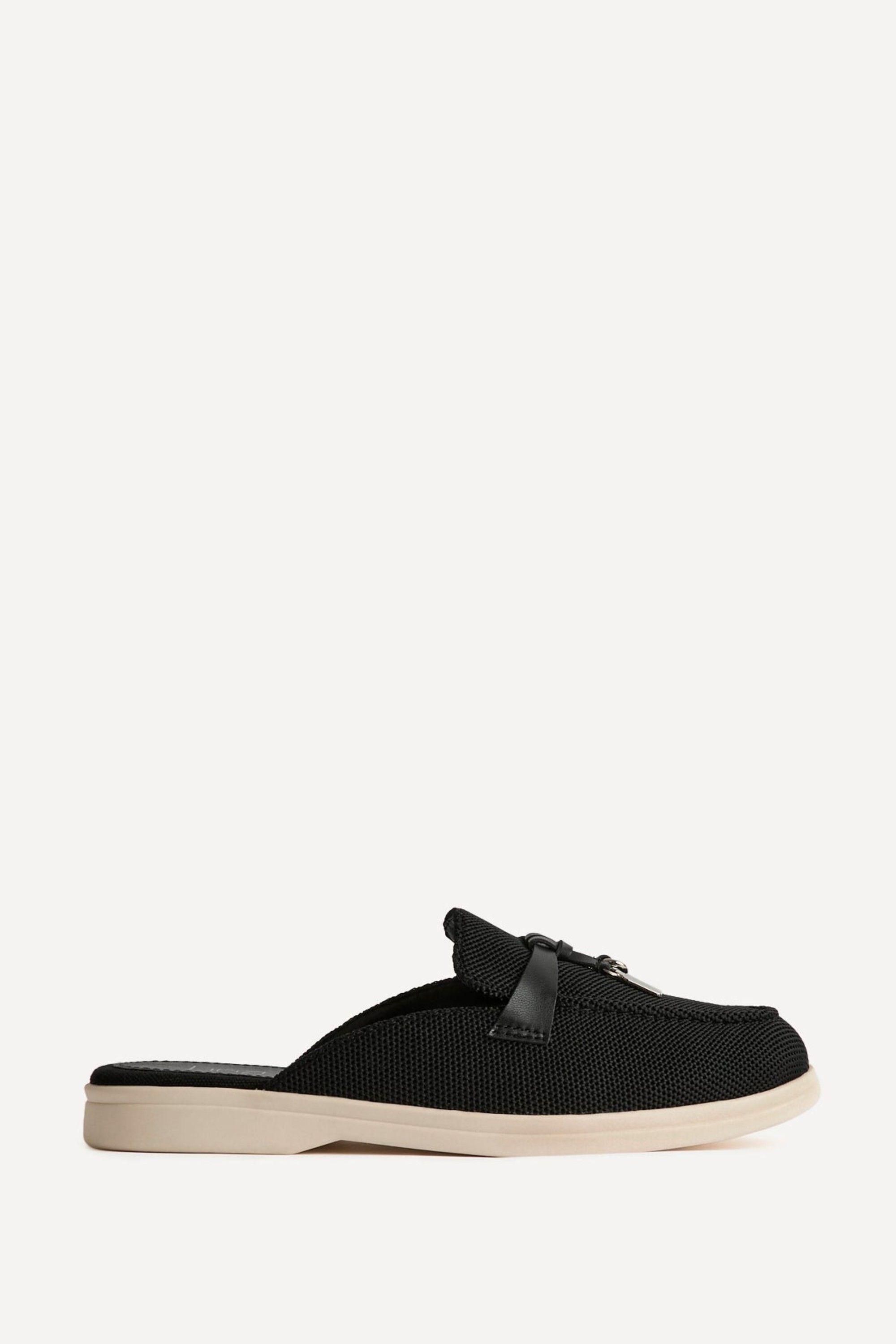 Alix Black Textured Mules by LINZI