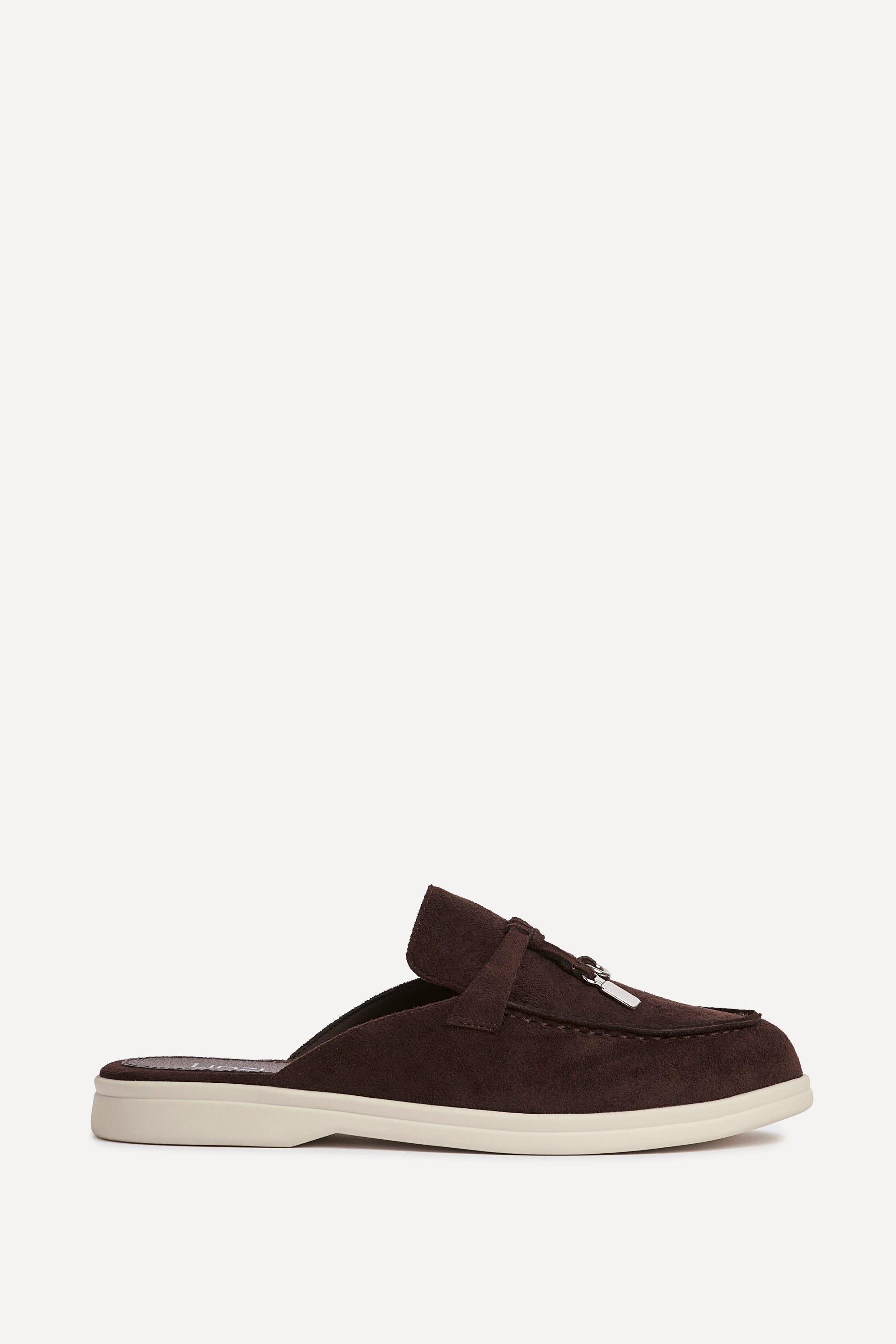 Alix Brown Faux Suede Slip On Mules by LINZI
