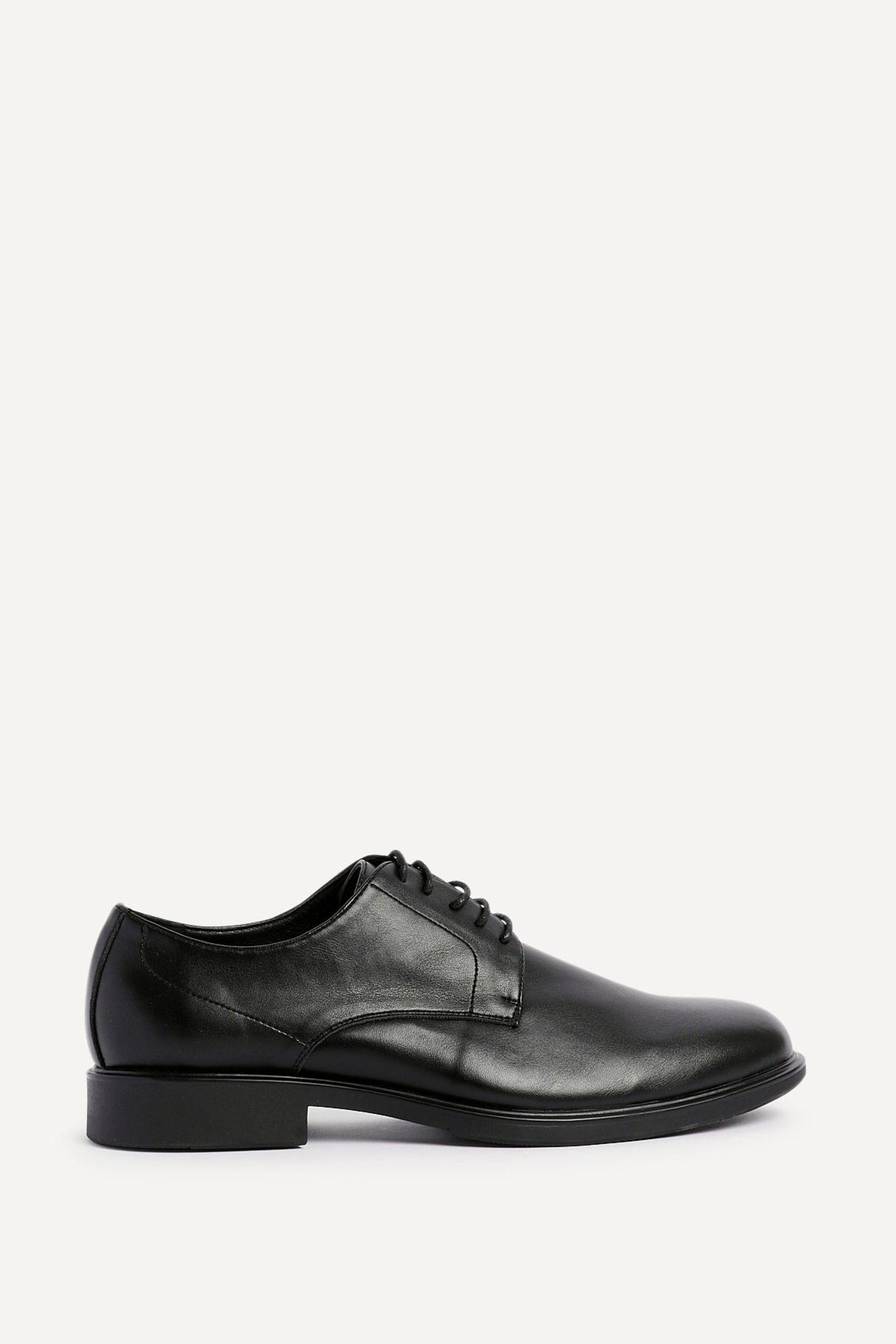 Angelo Mens Black Faux Leather Lace-Up Shoes by LINZI