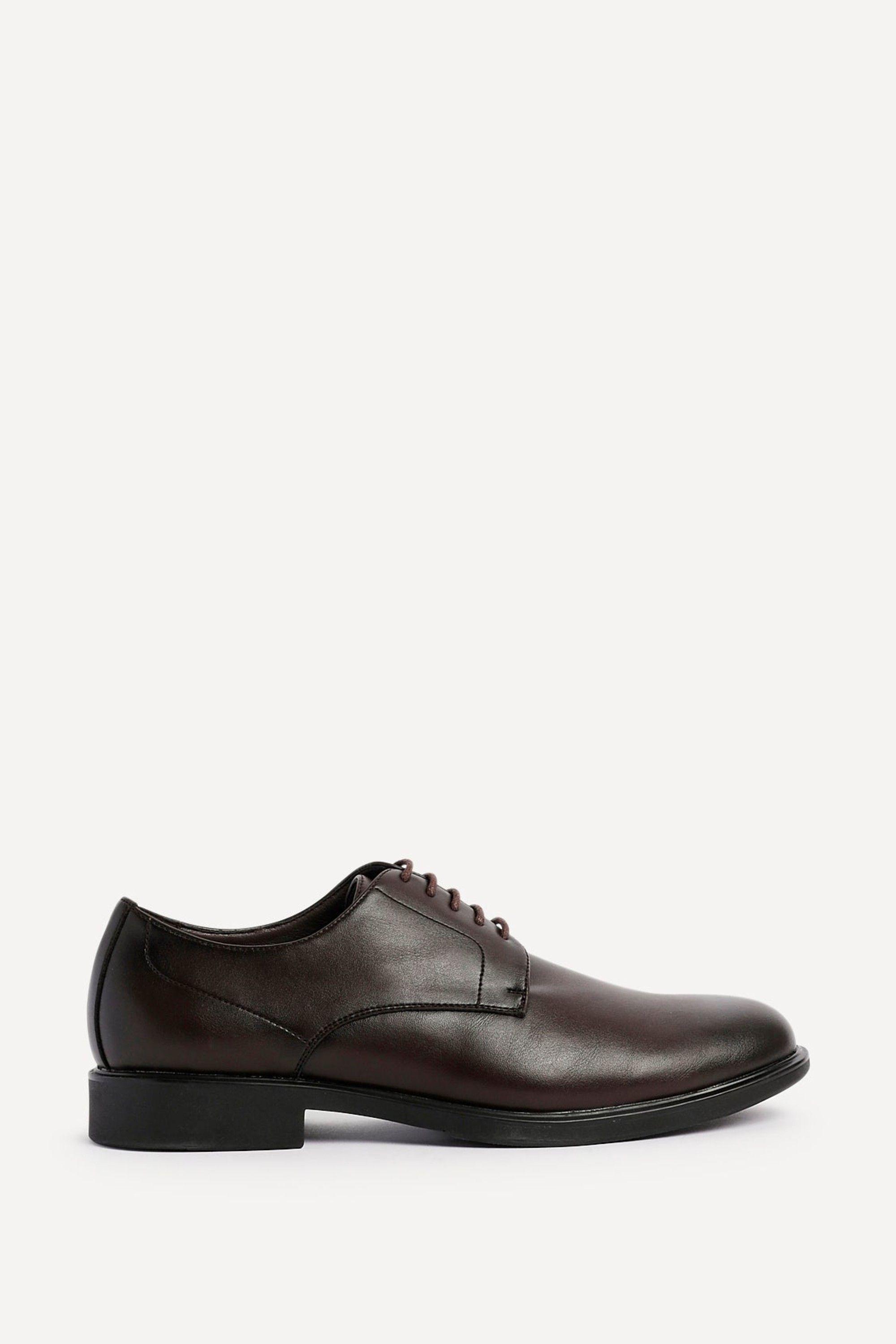 Angelo Mens Dark Brown Faux Leather Lace-Up Shoes by LINZI