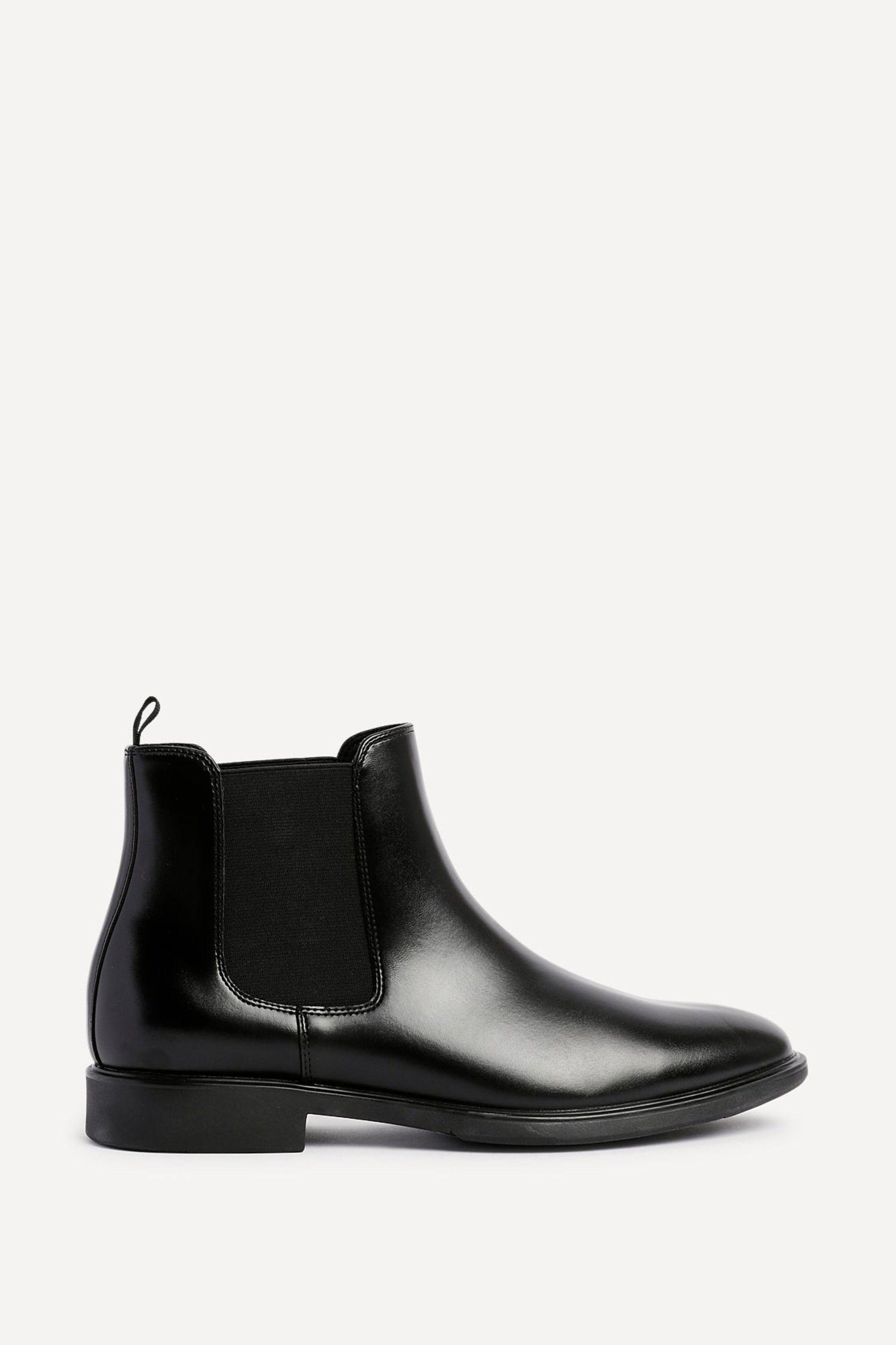Antonio Mens Black Faux Leather Chelsea Boots by LINZI