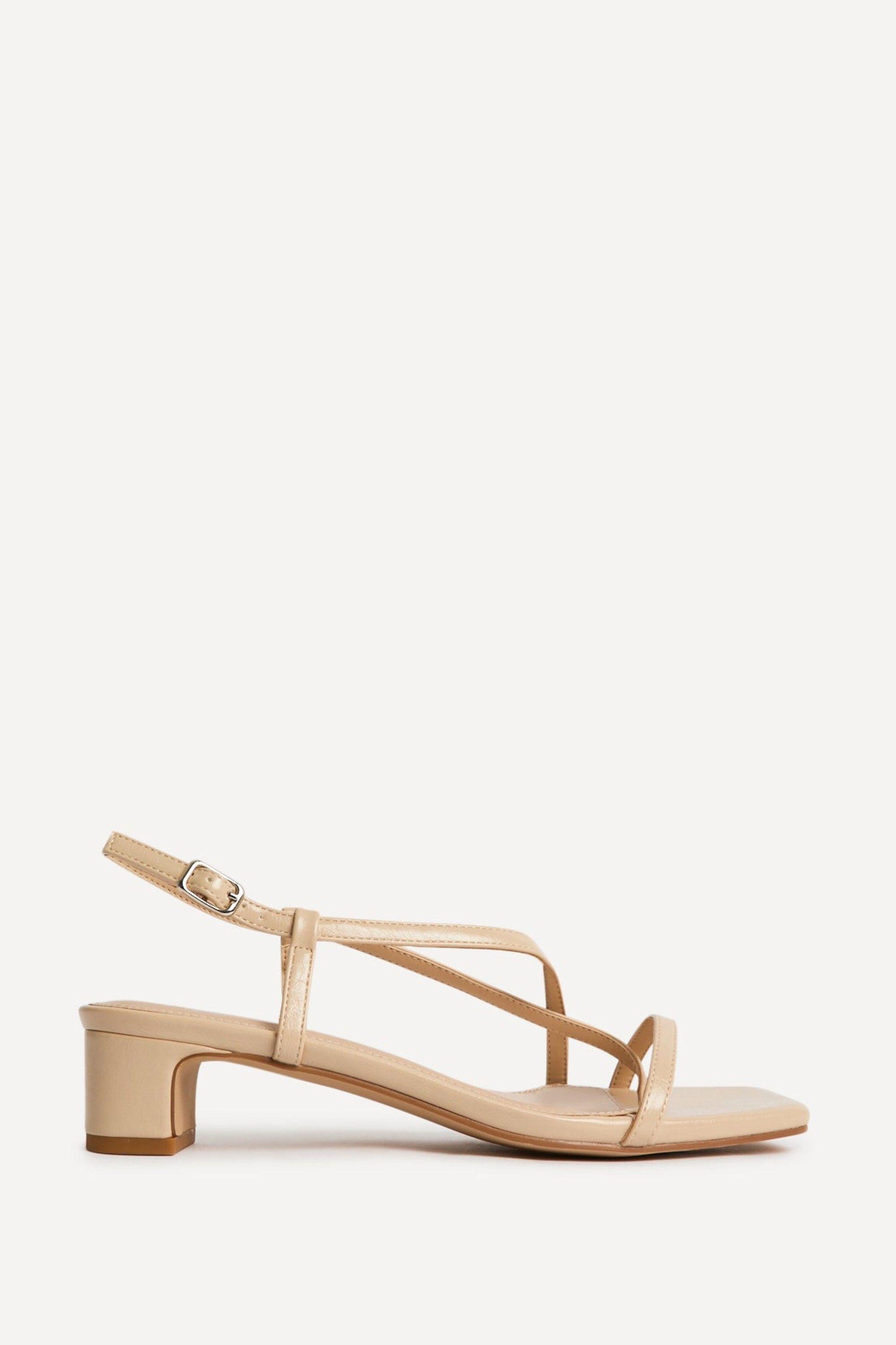 Arden Nude Faux Leather Block Heeled Sandals by LINZI
