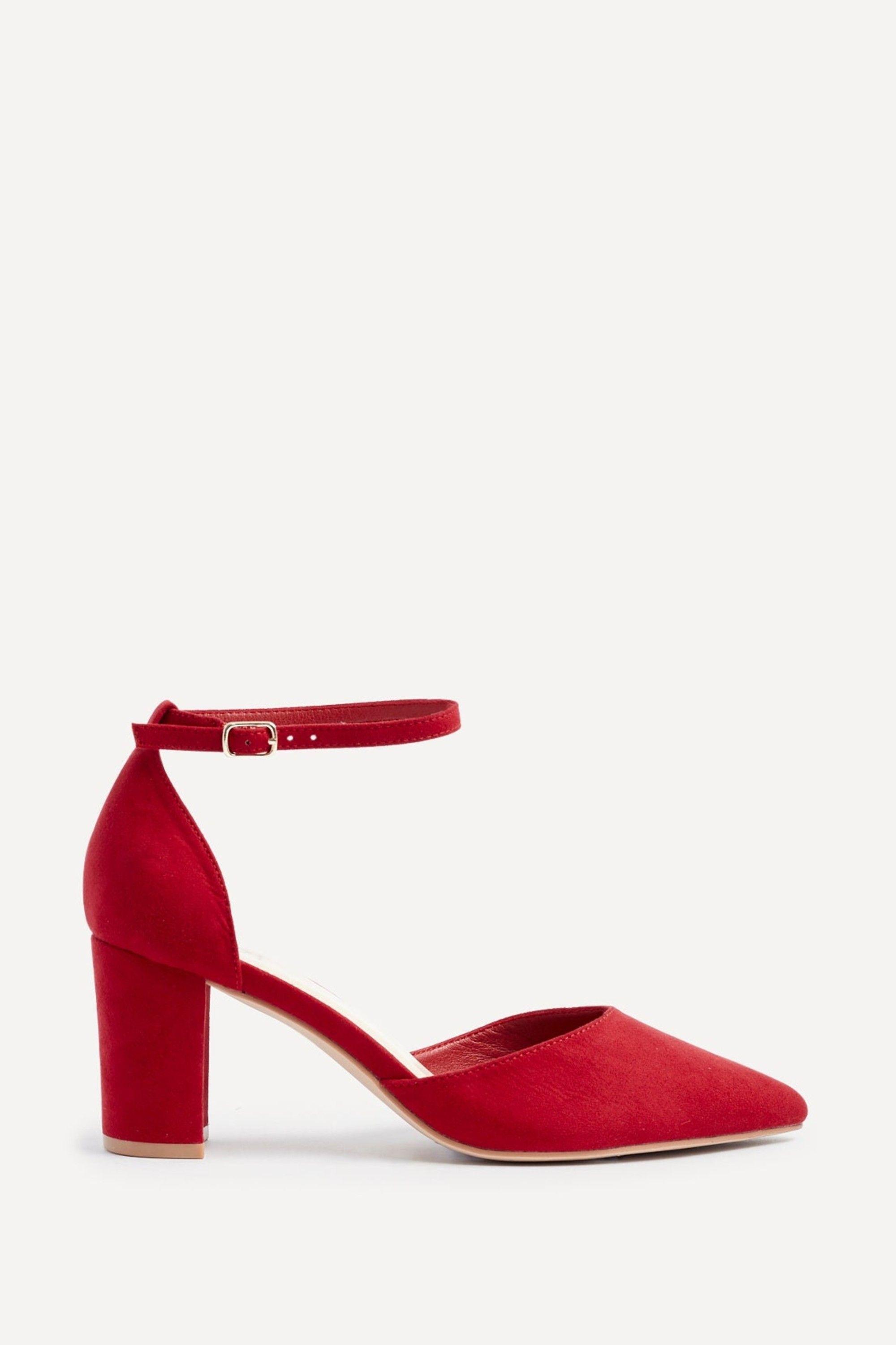 Audley Wide Fit Red Faux Suede Court Shoe by LINZI