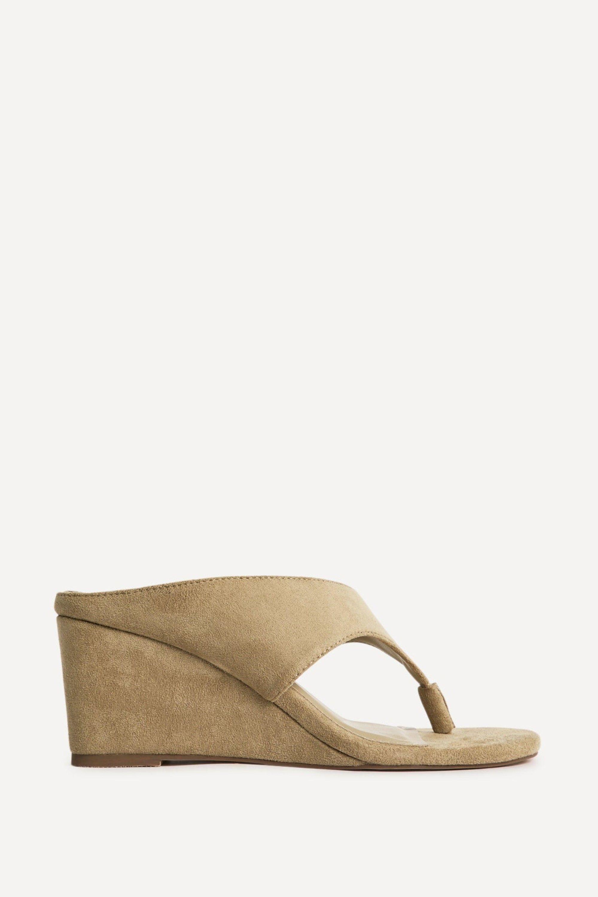 Avalon Sand Toe Post Wedge Sandals by LINZI
