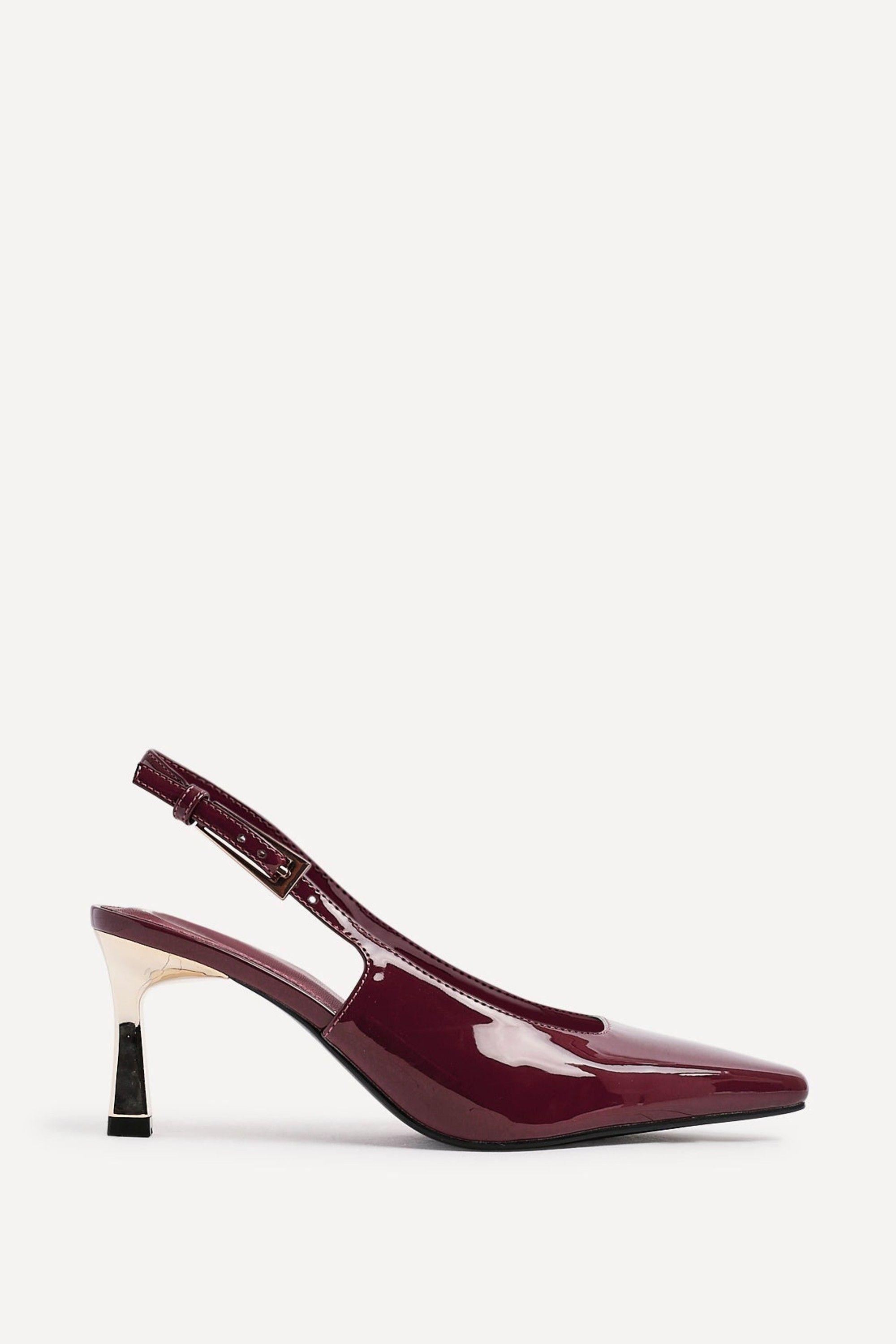 Avani Burgundy Faux Leather Court Heel by LINZI