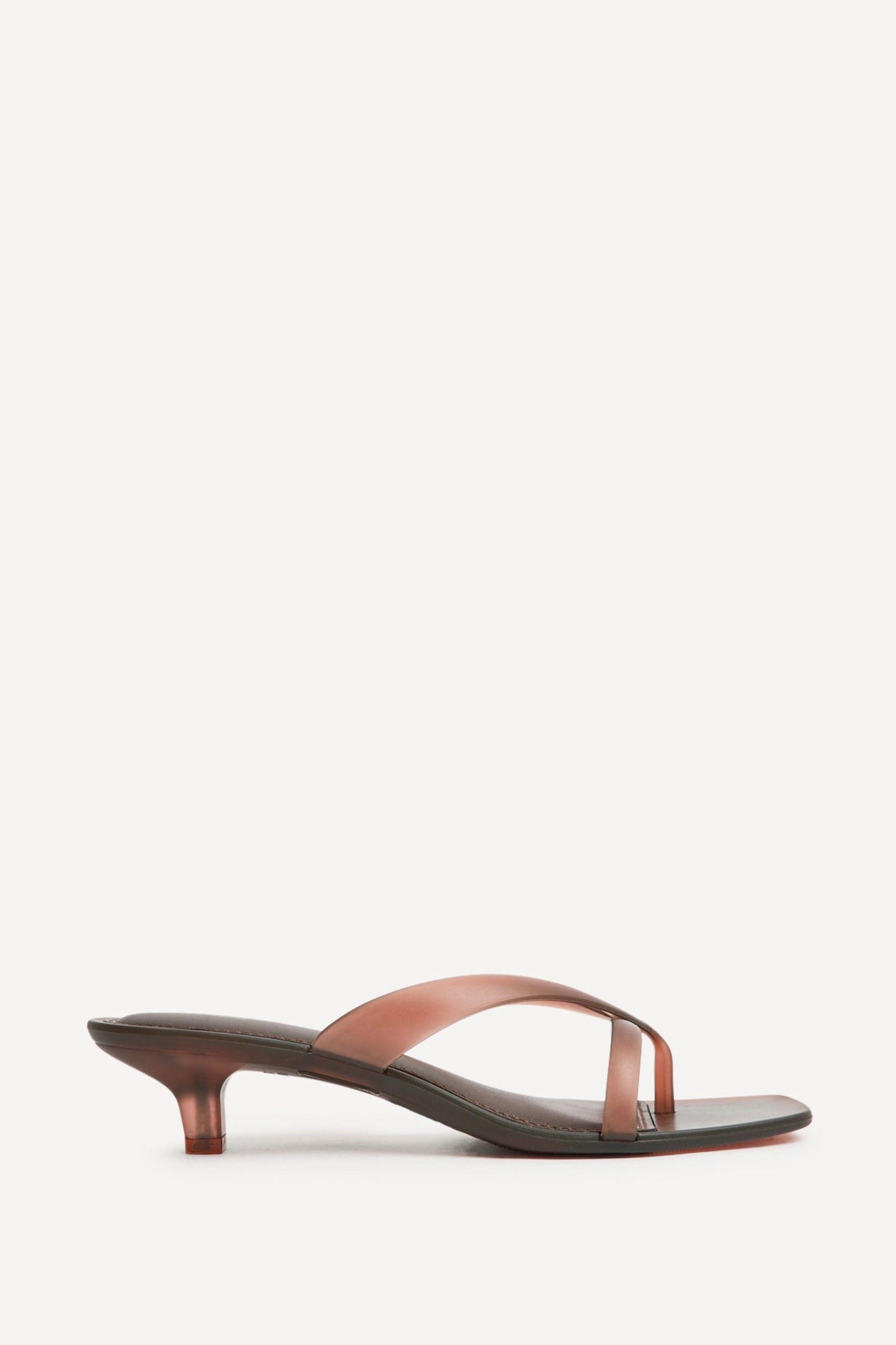 Axis Brown Jelly Heeled Sandals by LINZI