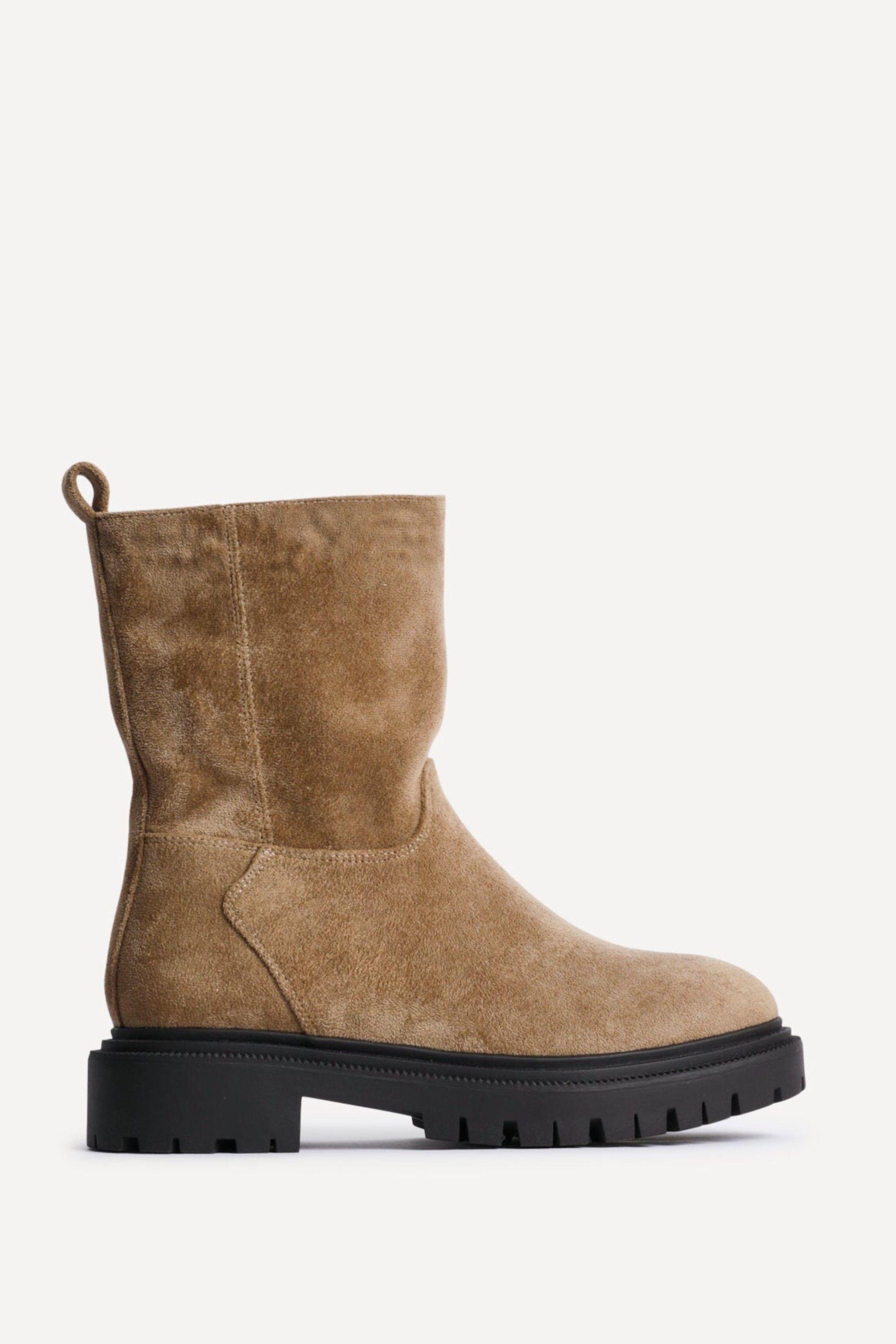 Bentley Sand Chunky Ankle Boots by LINZI