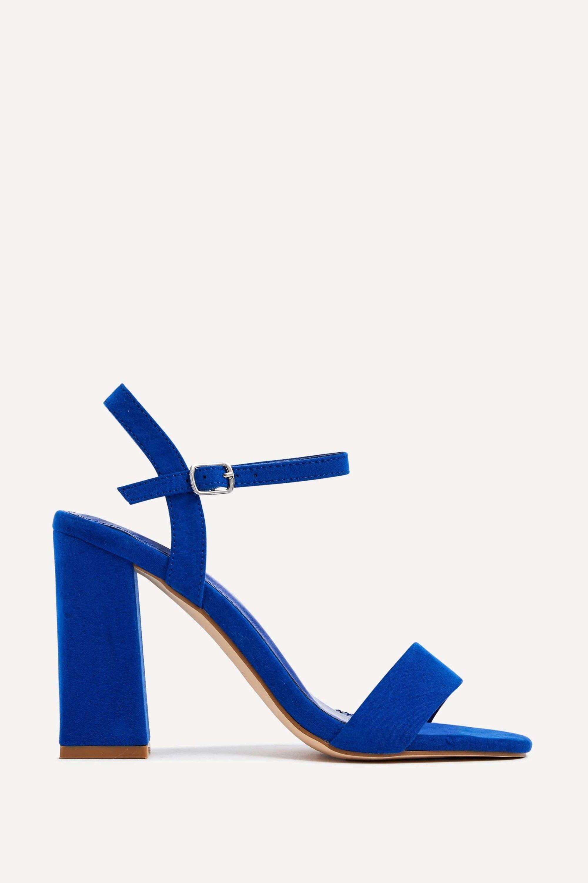 Beverley Cobalt Blue Faux Suede Block Heeled Sandal by LINZI