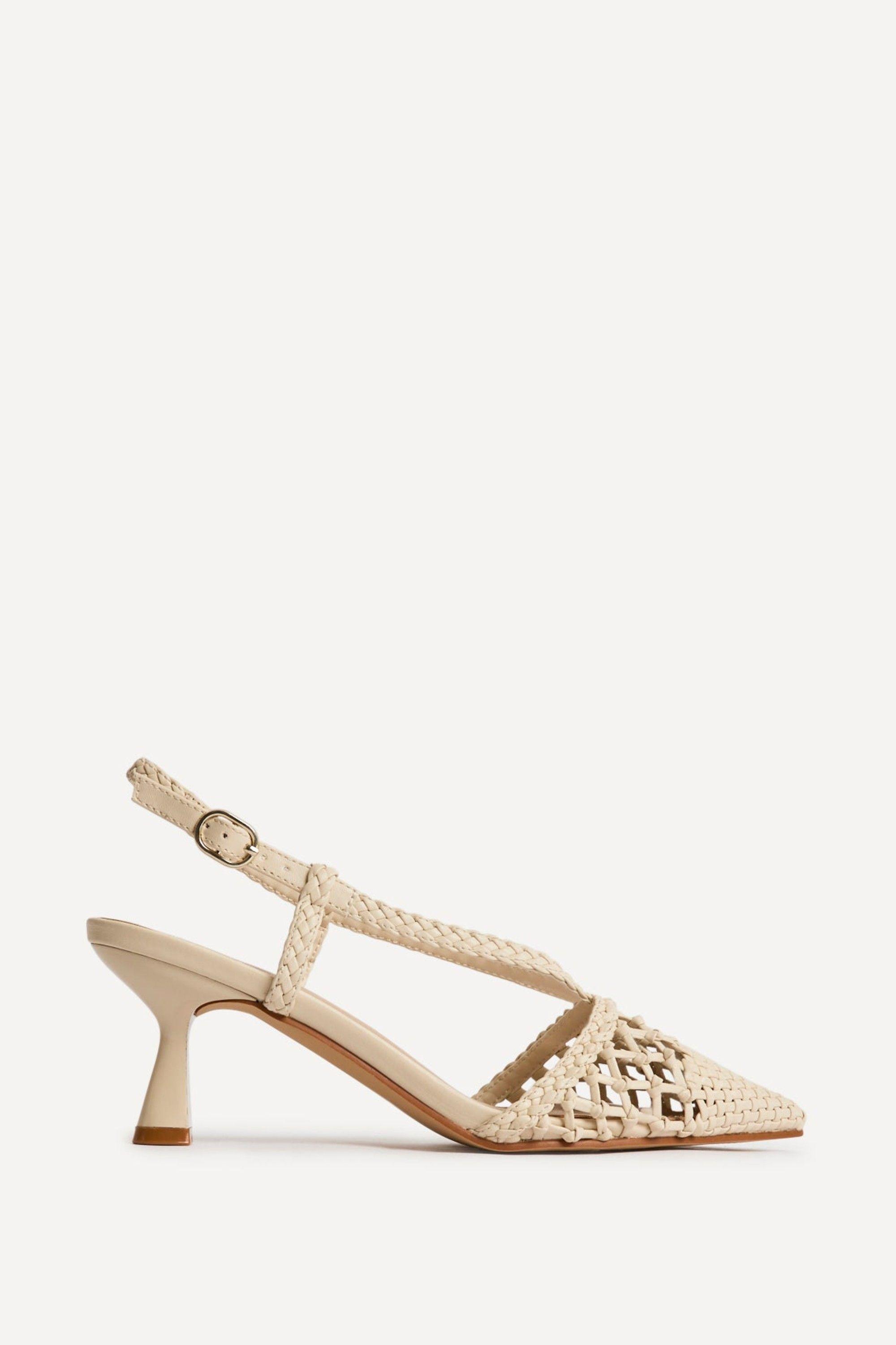 Cadence Nude Handwoven Court Heels by LINZI