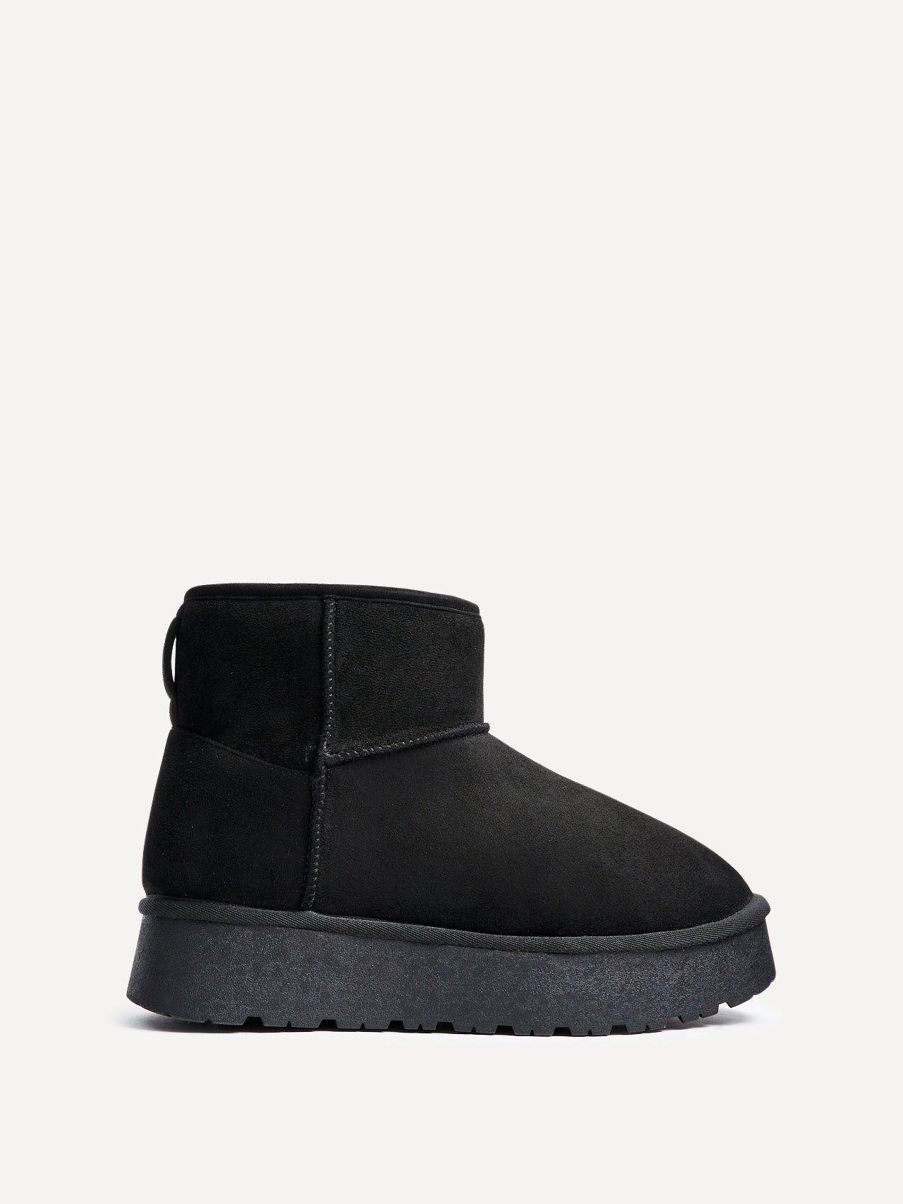 Cammie Black Faux Suede Platform Ankle Boot by LINZI Cammie Black Faux Suede Platform Ankle Boot by LINZI