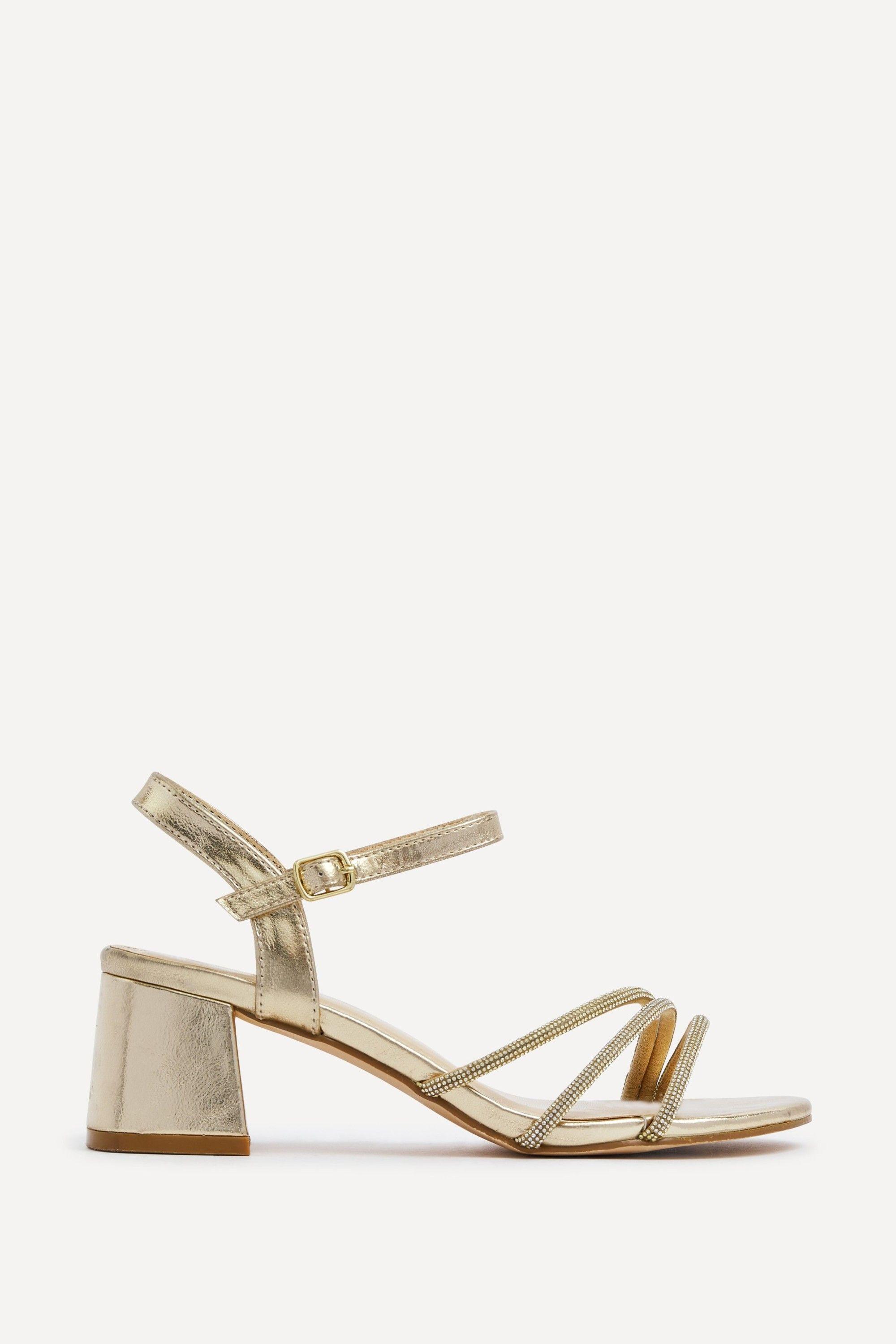 Carnation Gold Faux Leather Open Back Sandal by LINZI