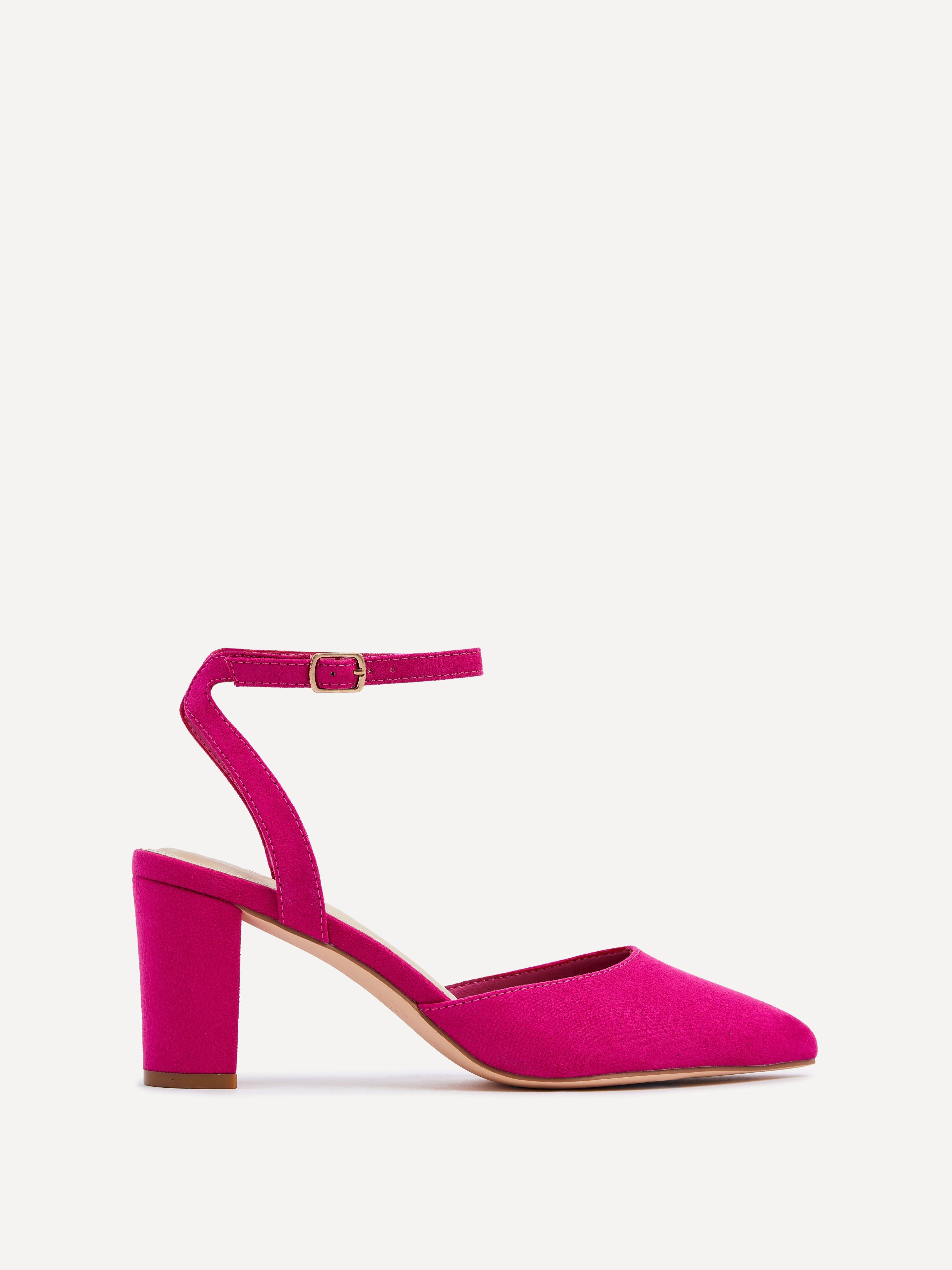 Carrie Fuchsia Faux Suede Court Heels by LINZI