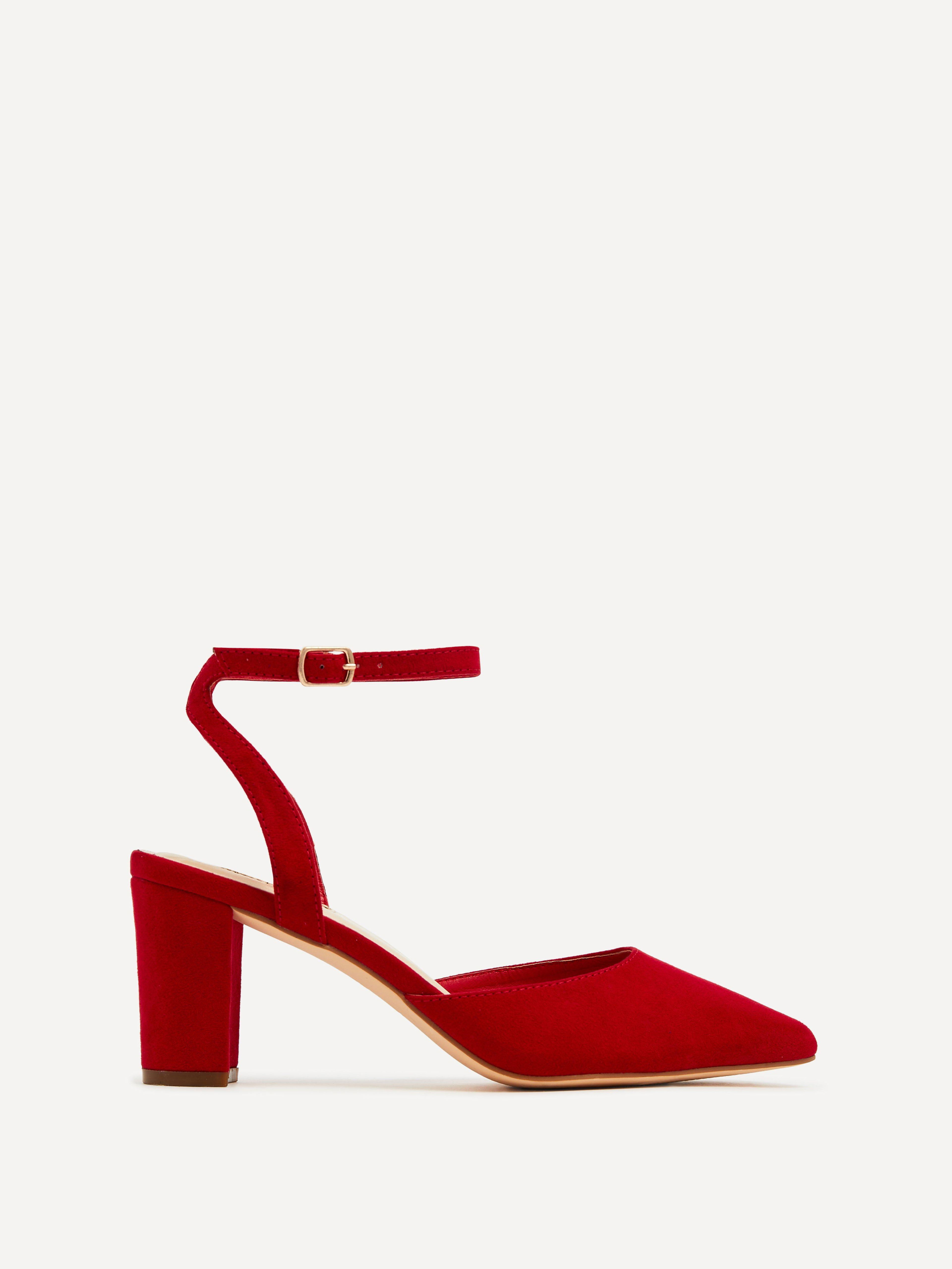 Carrie Red Faux Suede Court Heels by LINZI
