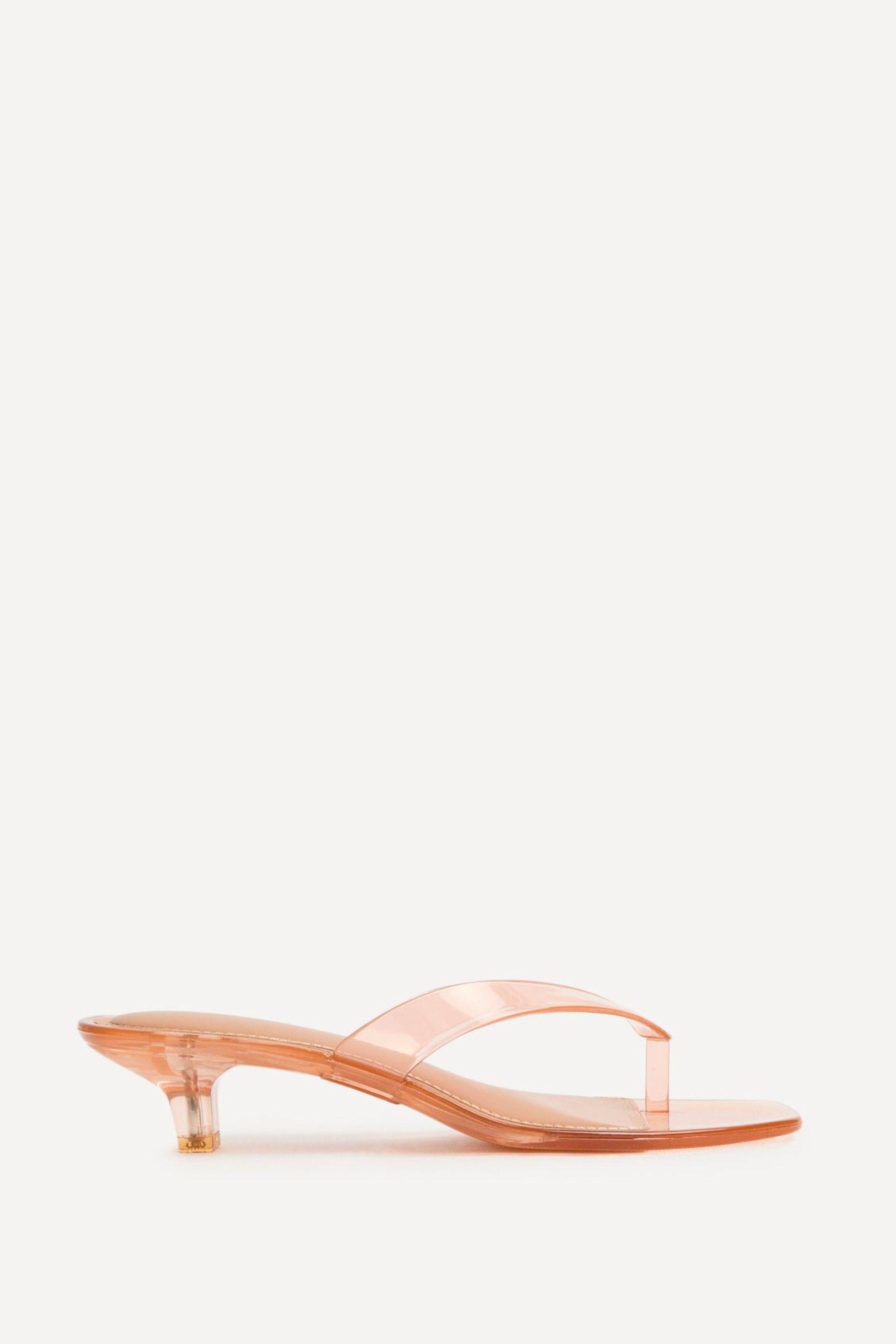 Cher Nude Jelly Heeled Sandals by LINZI