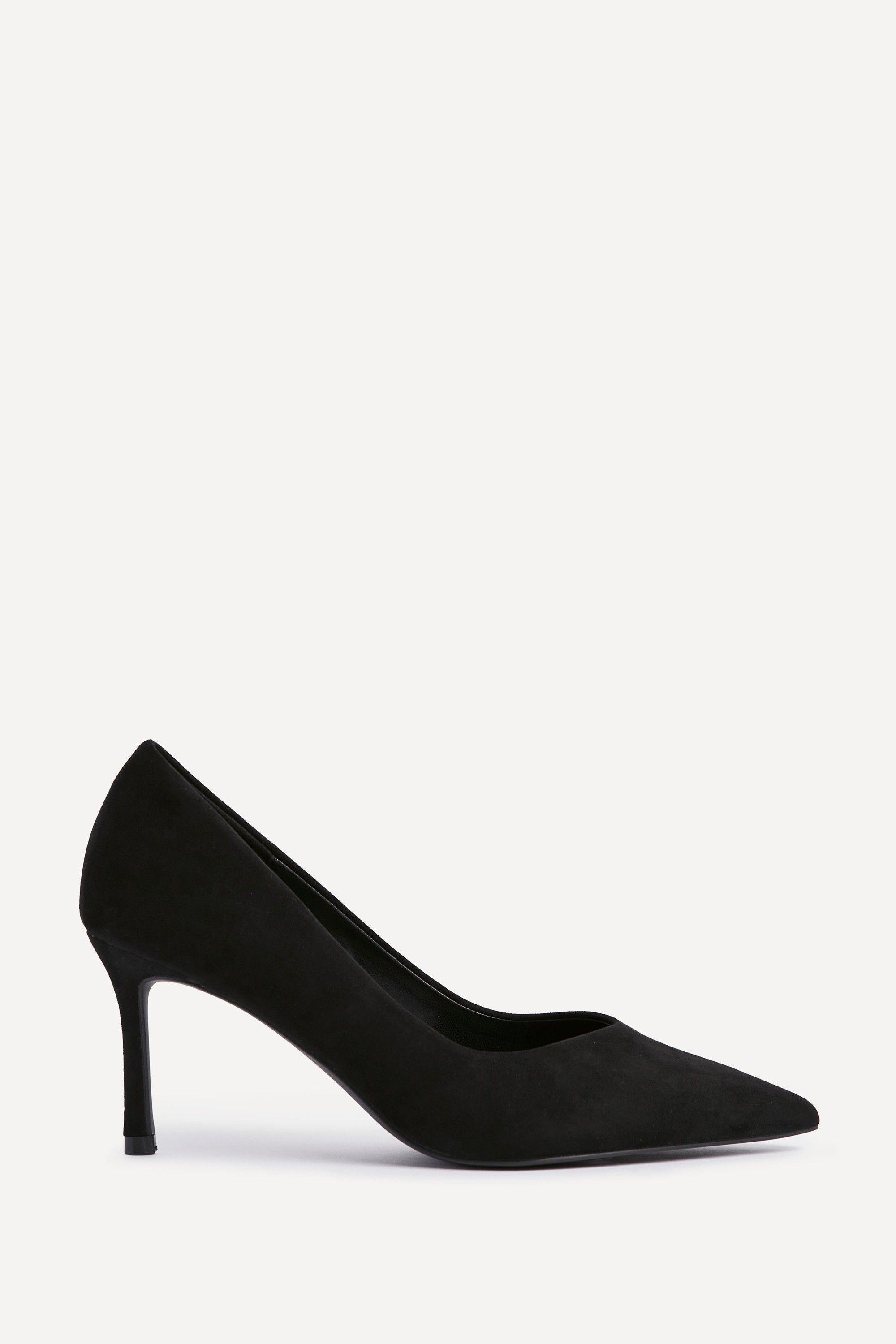 Classic Black Faux Suede Court Heels by LINZI