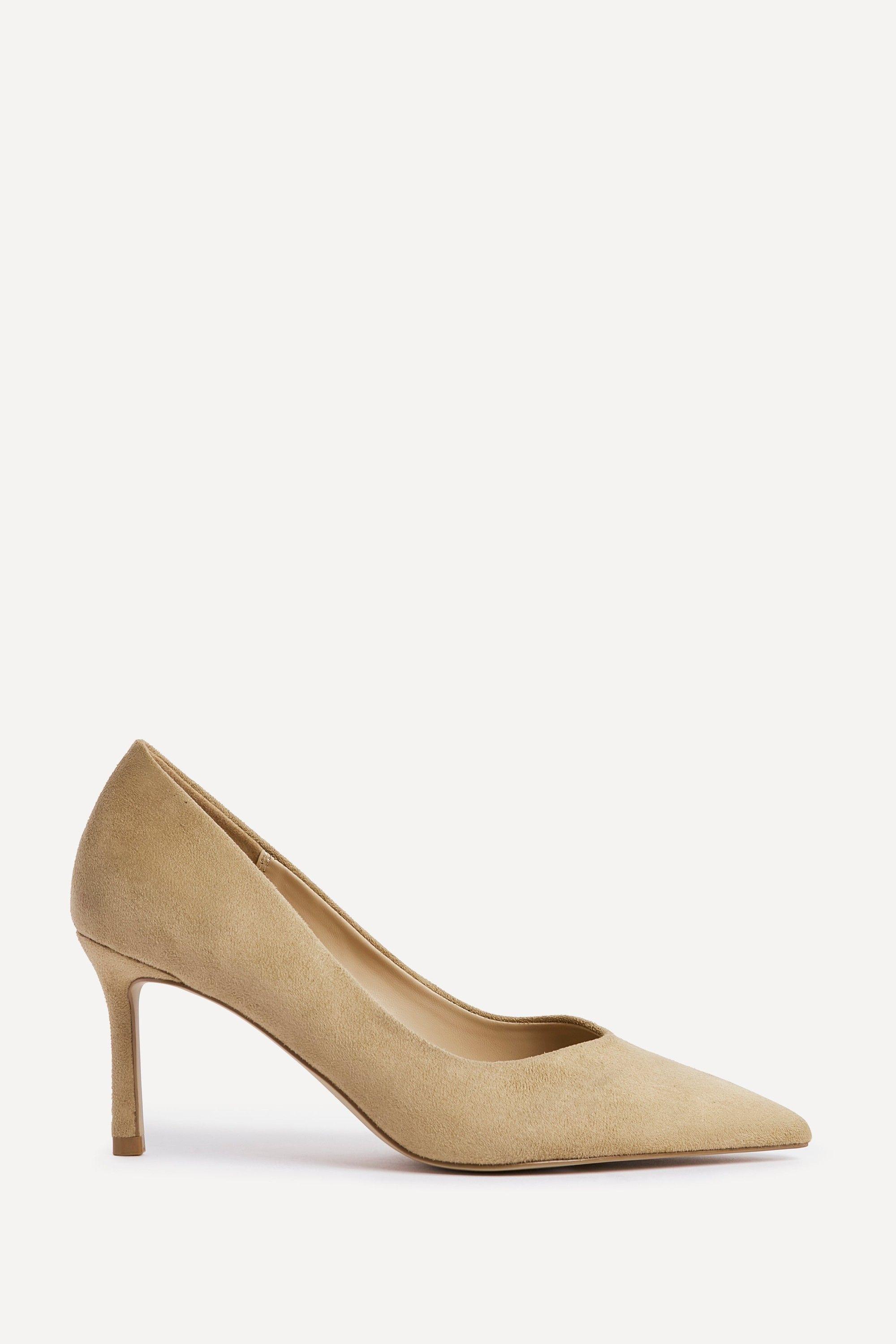 Classic Camel Faux Suede Court Heels by LINZI