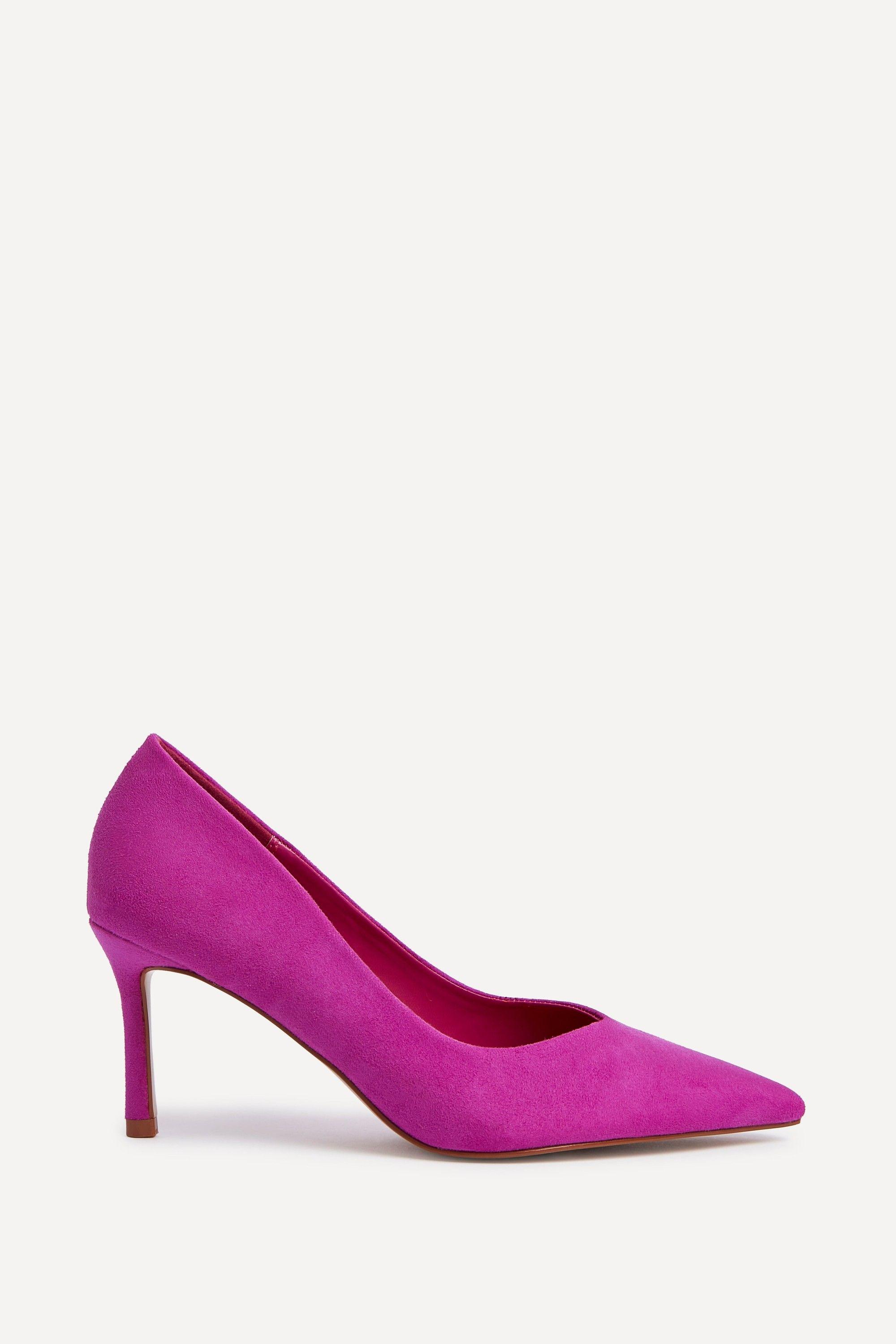 Classic Fuchsia Faux Suede Court Heels by LINZI
