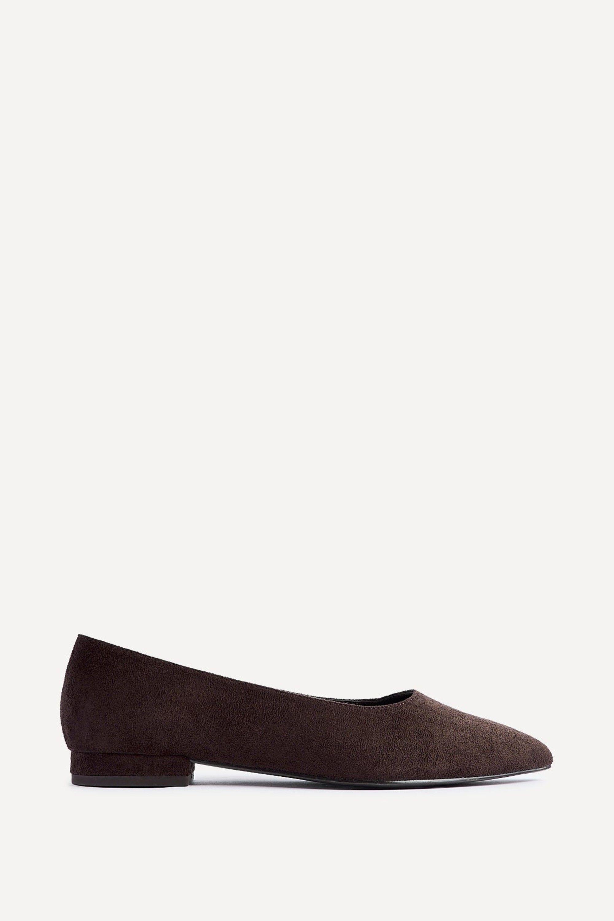 Compete Wide Fit Brown Faux Suede Pumps by LINZI