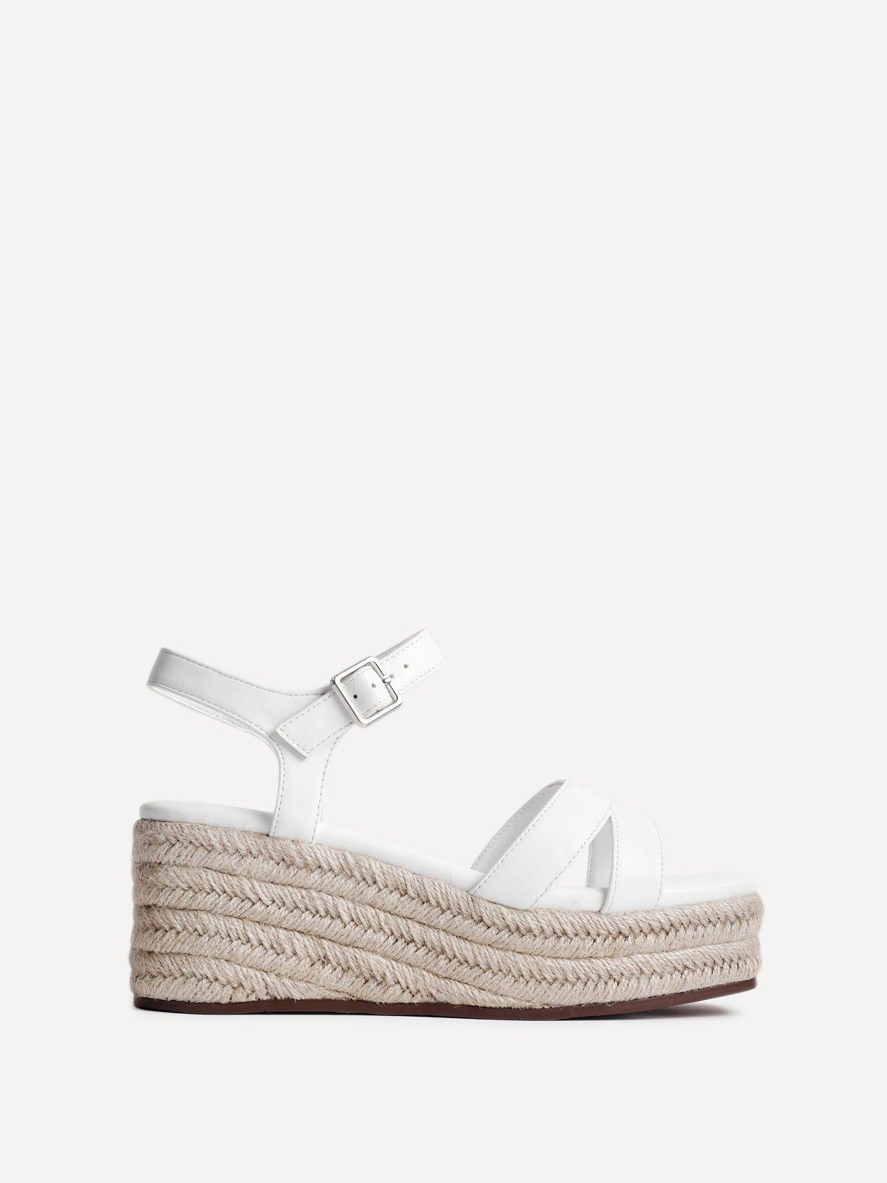 Contour White Flatform Sandals by LINZI
