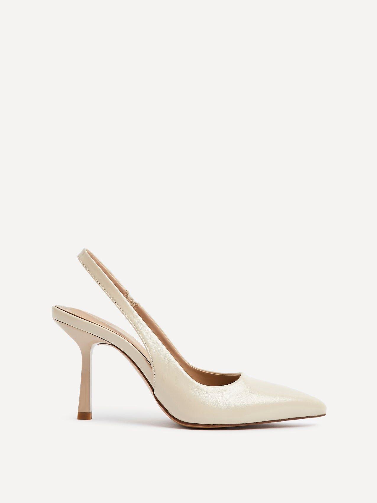 Dash Nude Faux Leather Court Heels by LINZI