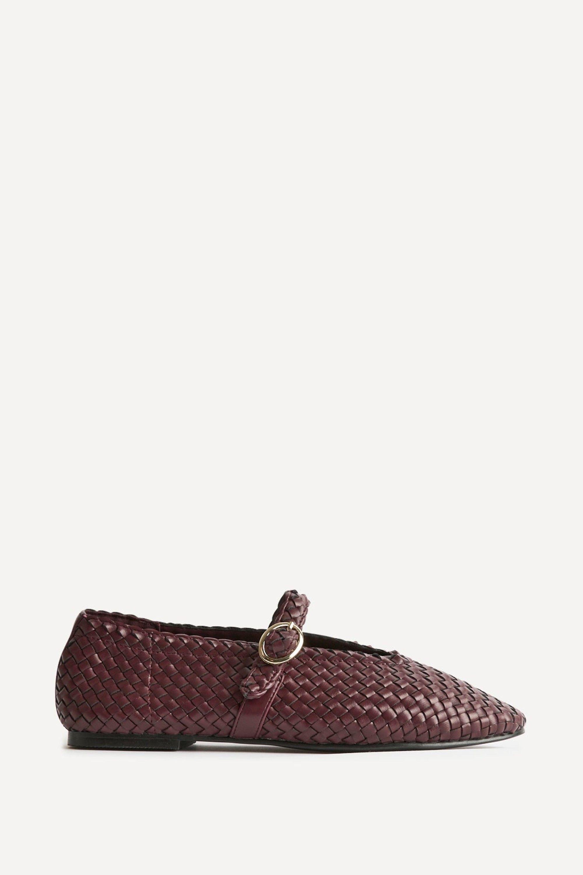Debut Burgundy Handwoven Mary Janes by LINZI