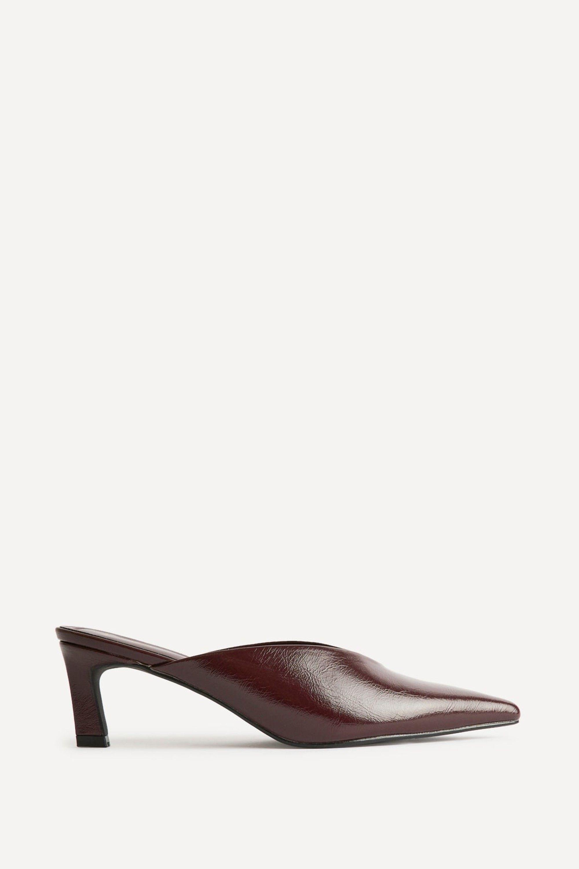 Delta Burgundy Mule Heels by LINZI