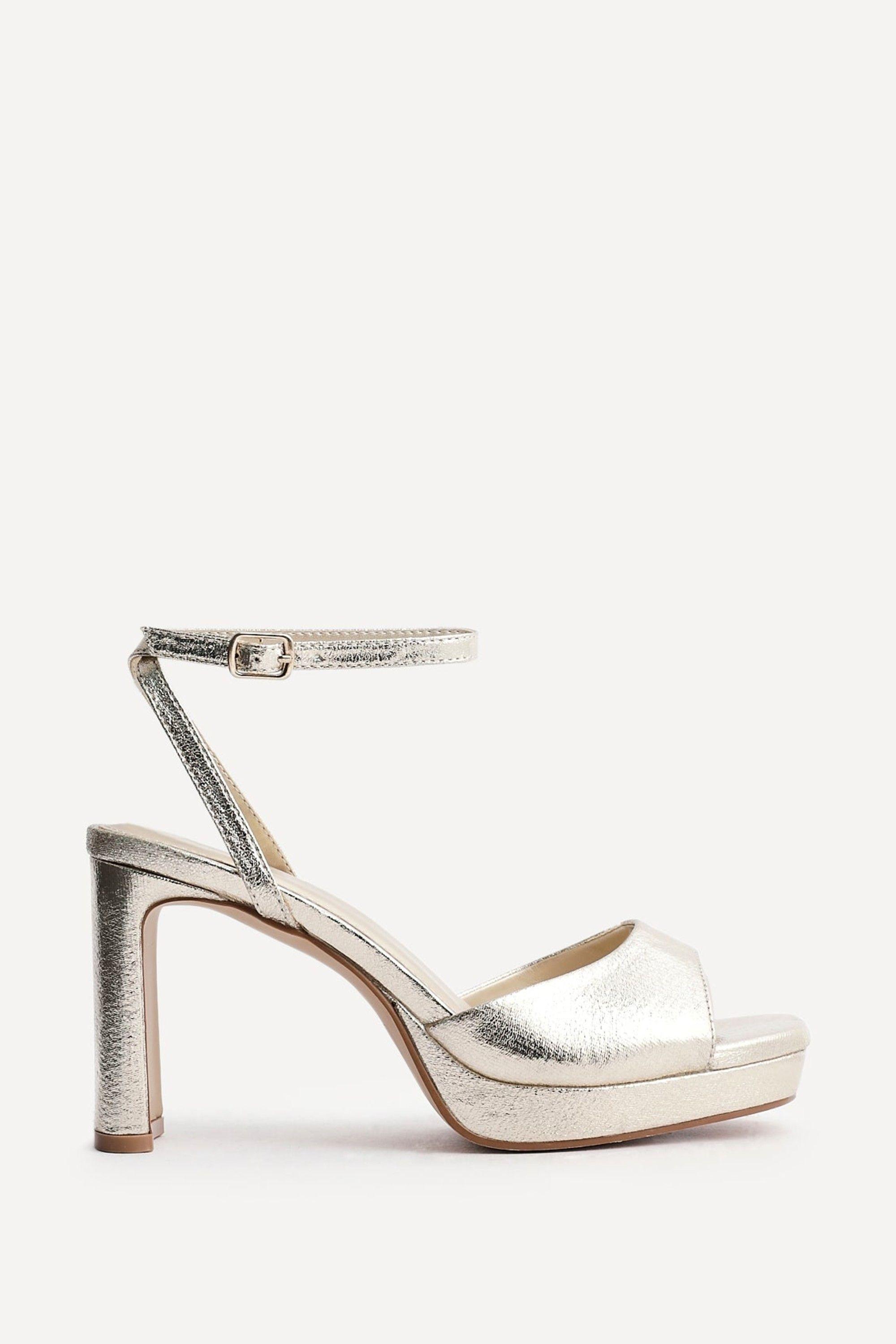 Diva Gold Faux Leather Platform High Heels by LINZI