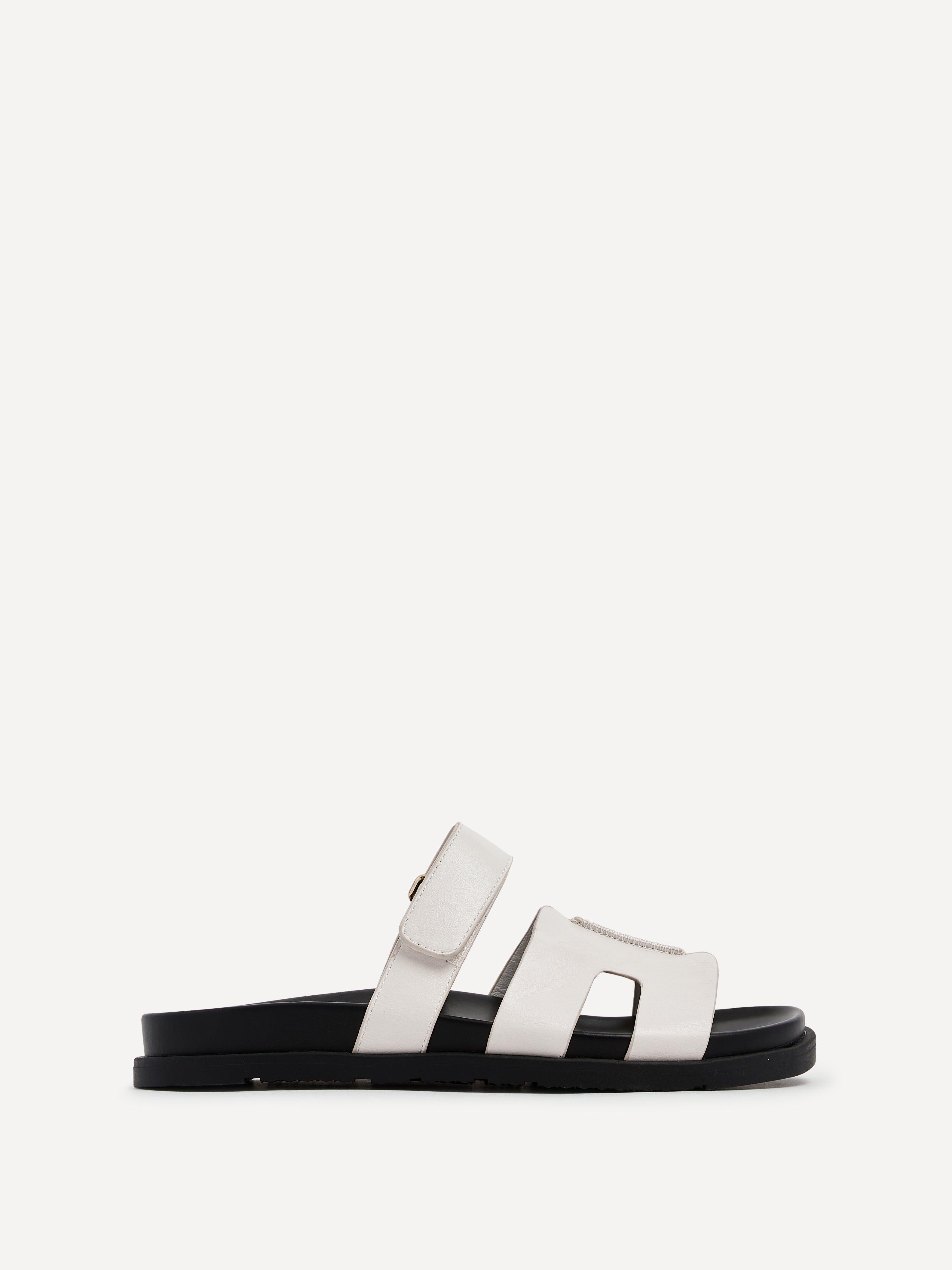 Emmy White Faux Leather Sandals by LINZI