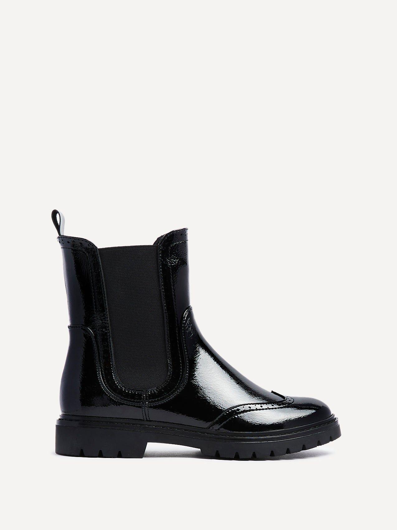 Esme Black Patent Chelsea Ankle Boot by LINZI