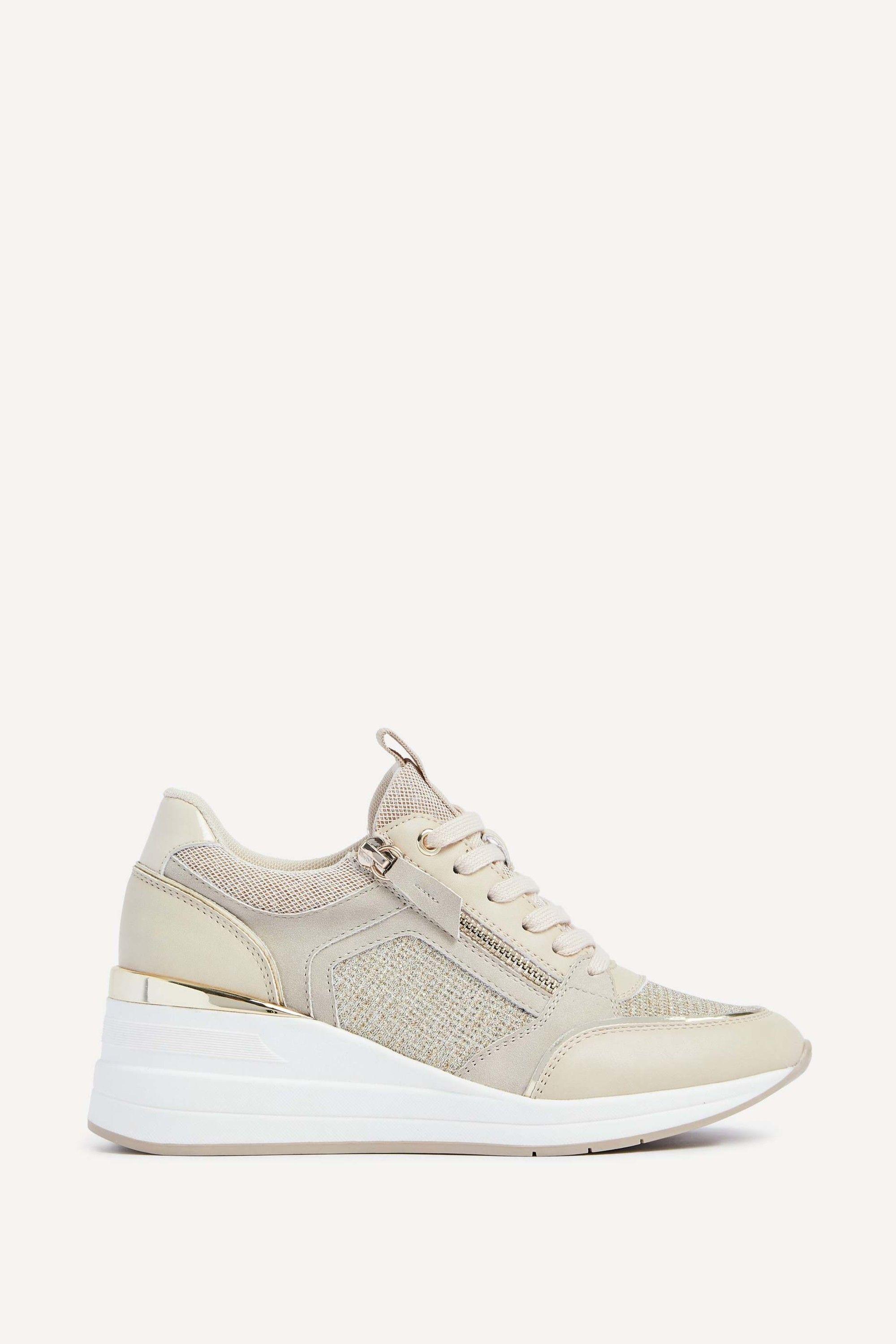Everett Gold & Nude Wedged Trainers by LINZI