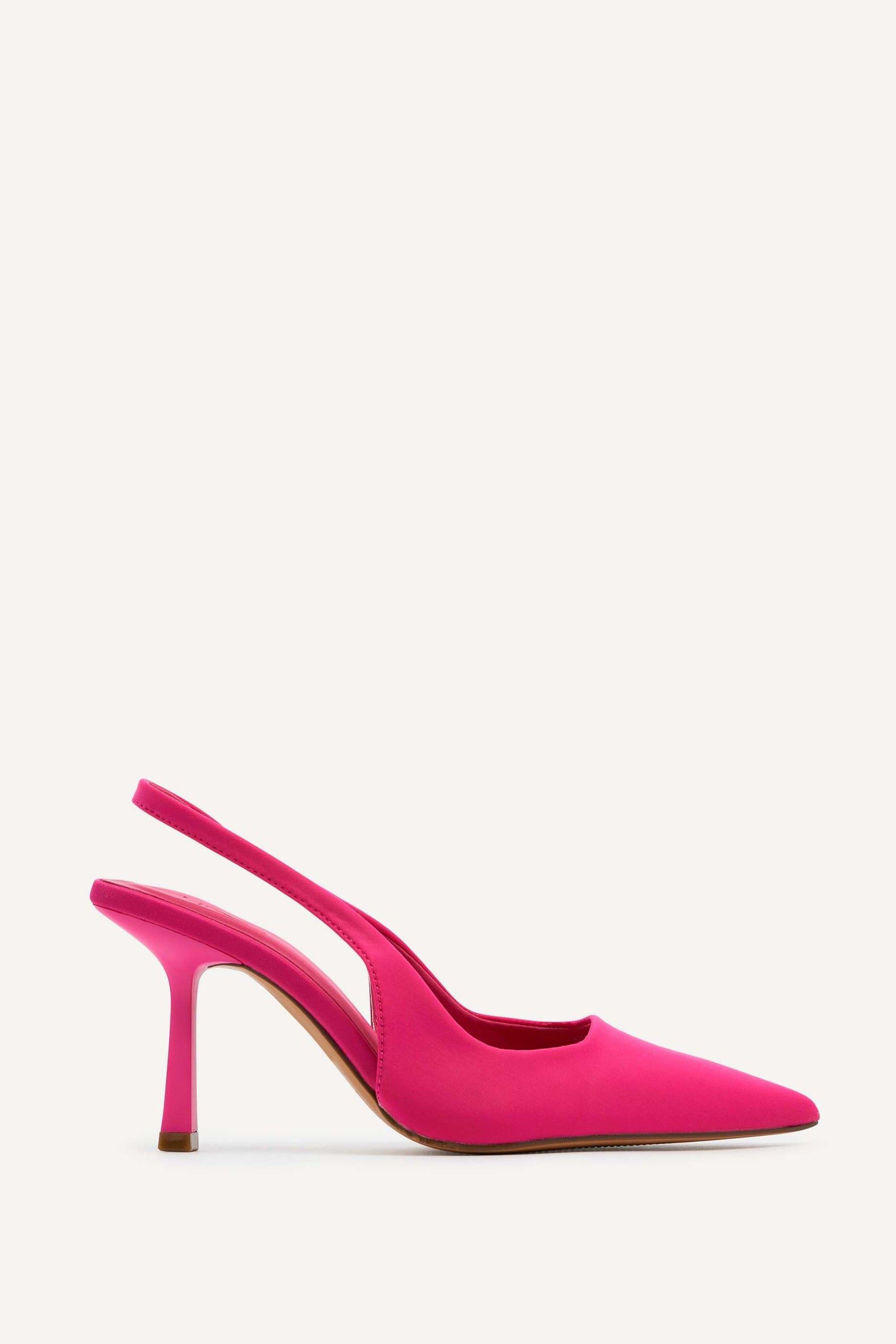 Fling Hot Pink Lycra SlingBack Court Heel by LINZI