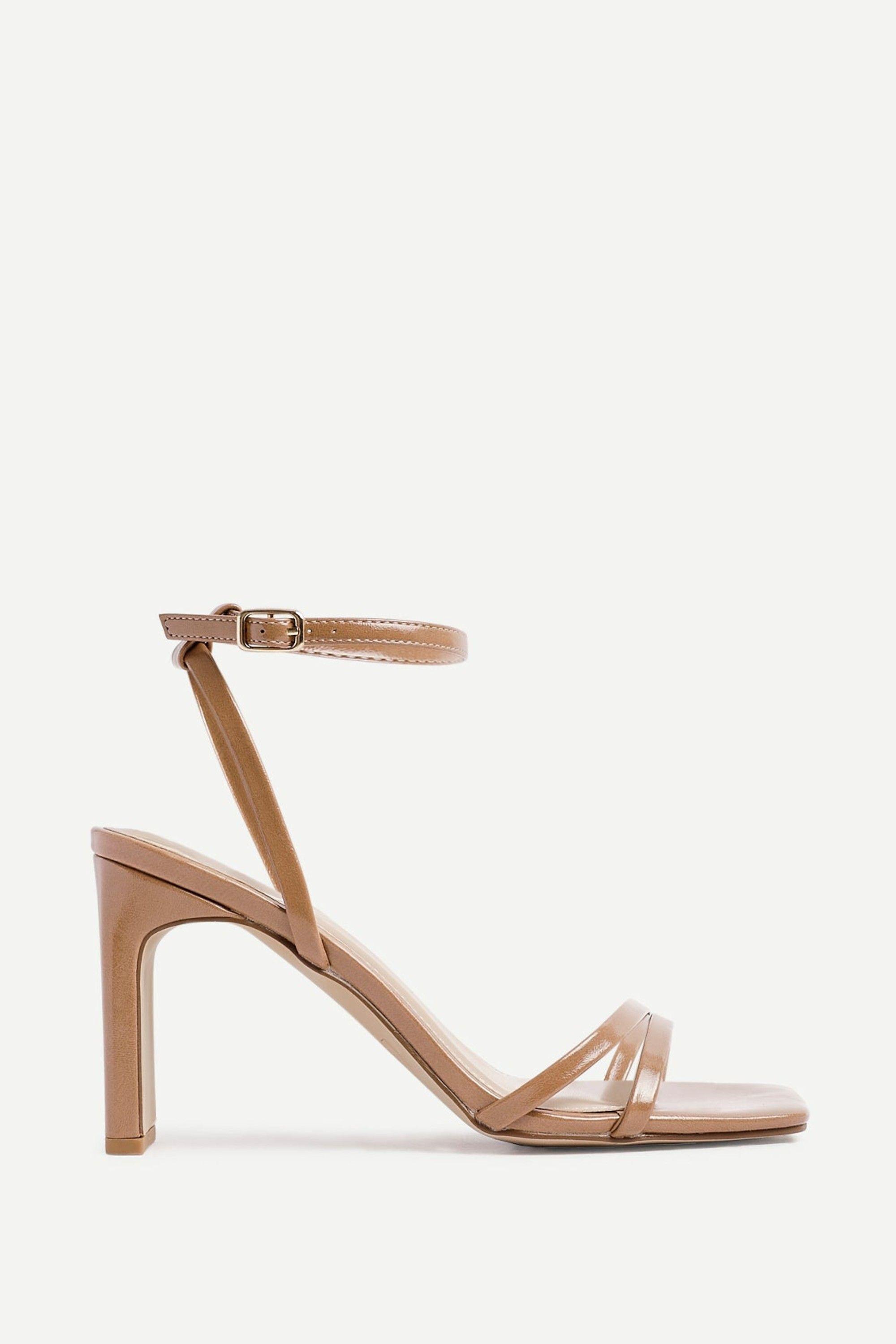 Gesture Deep Nude Faux Leather Strappy High Heel by LINZI