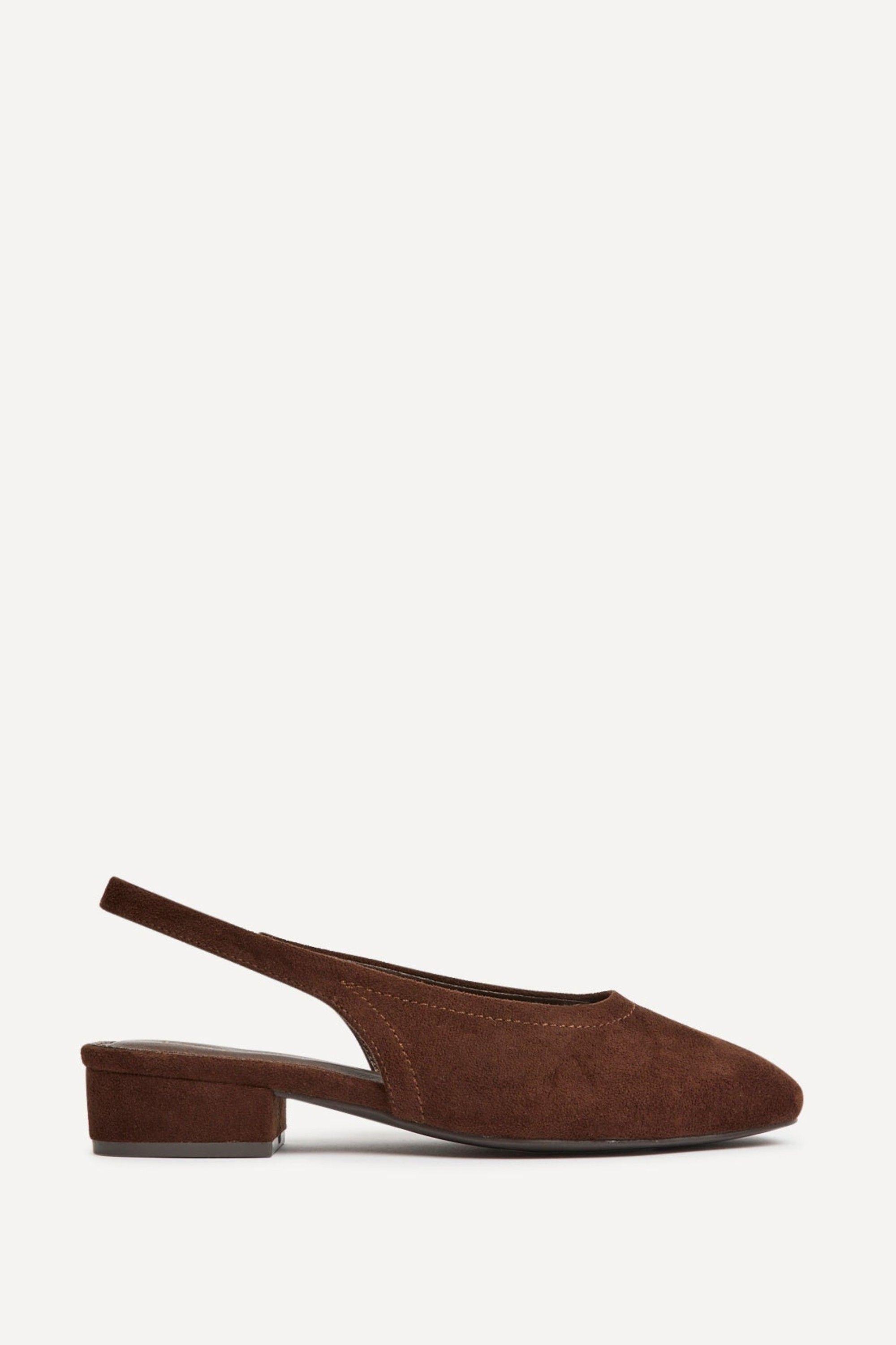 Glide Brown Faux Suede Mary Jane Heels by LINZI