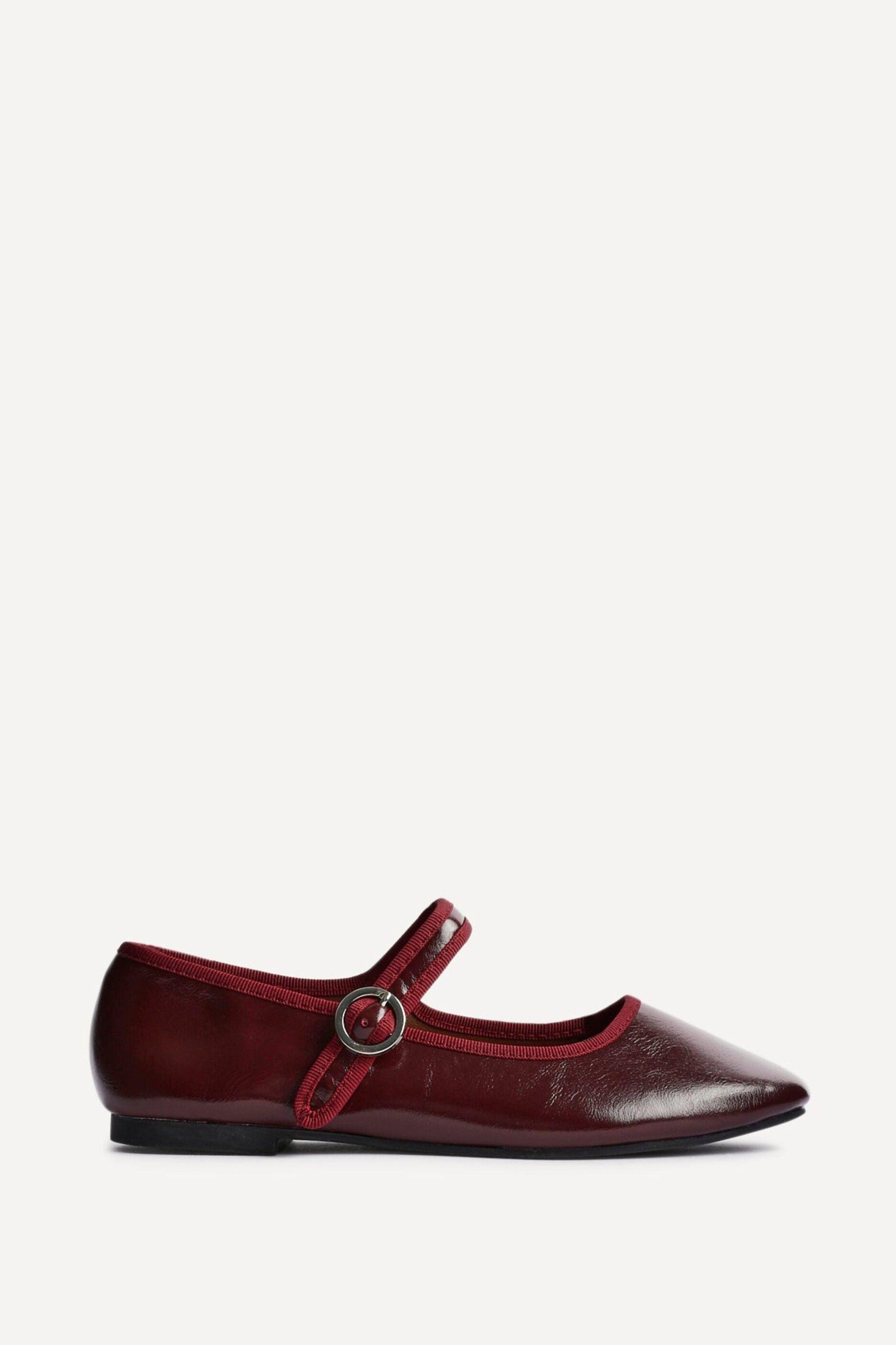 Graceful Burgundy Faux Leather Ballet Pumps by LINZI