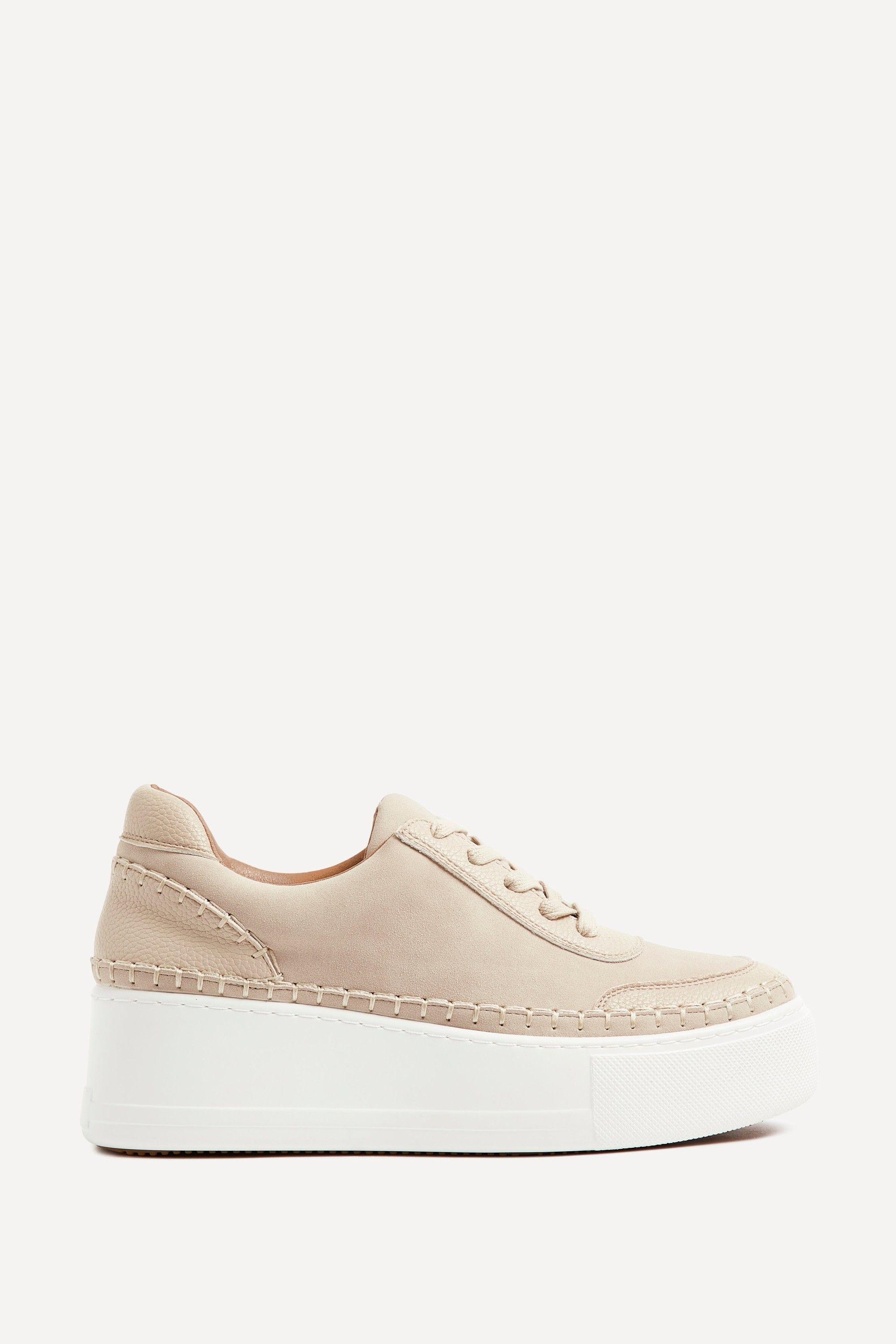 Harlem Nude Faux Suede and Leather Platform Trainer by LINZI
