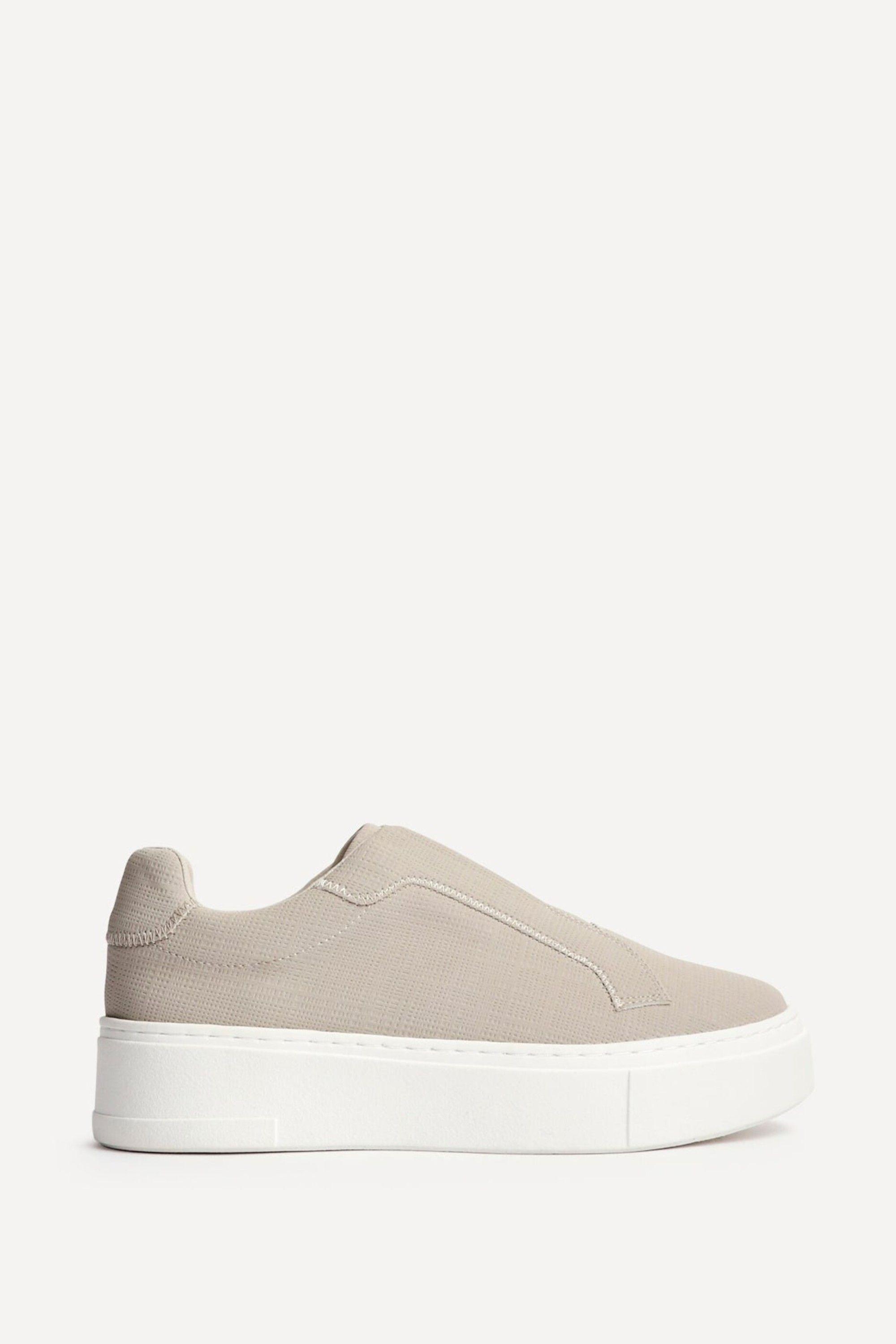 Henley Taupe Textured Platform Trainers by LINZI