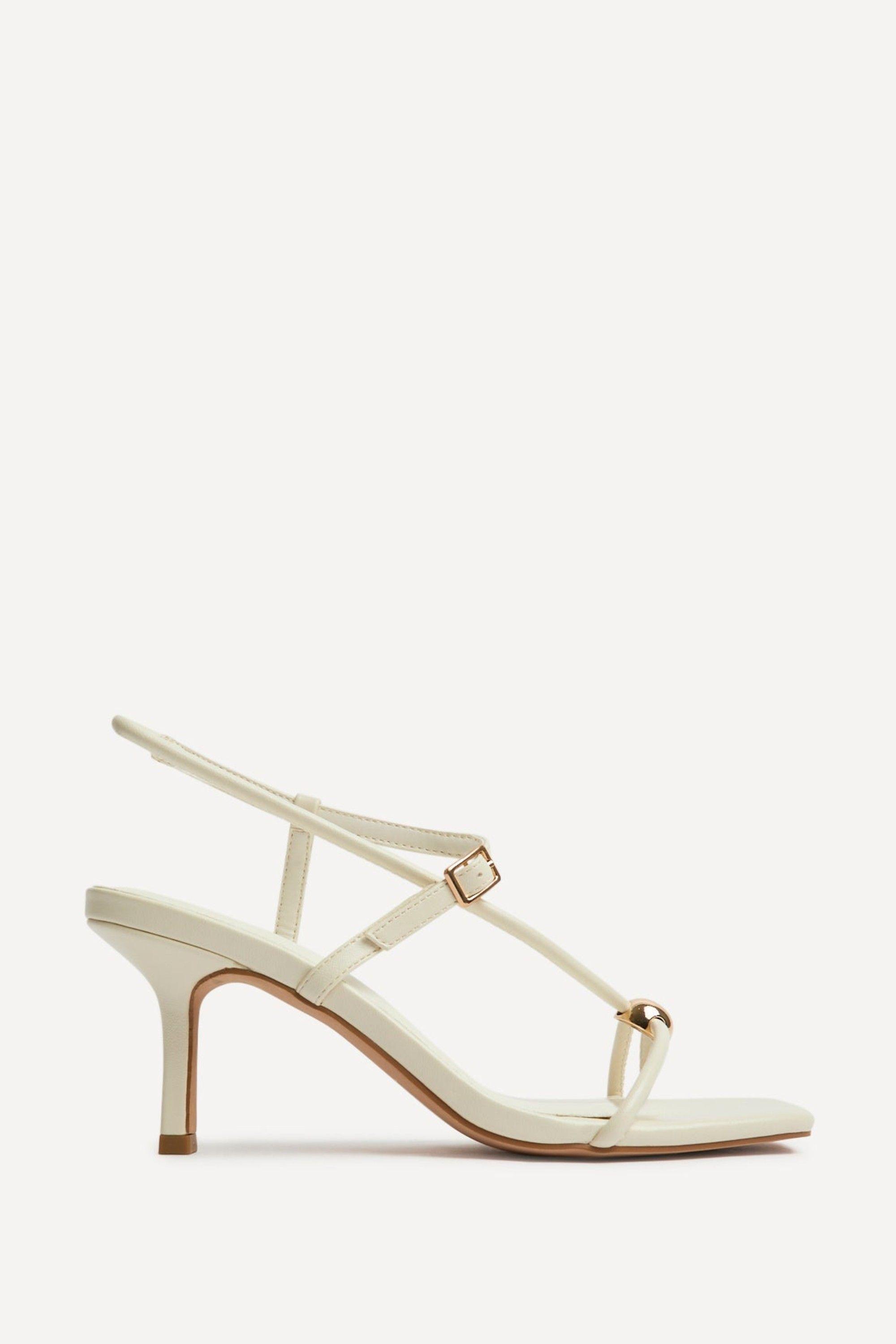 Immersed White Heeled Sandals by LINZI