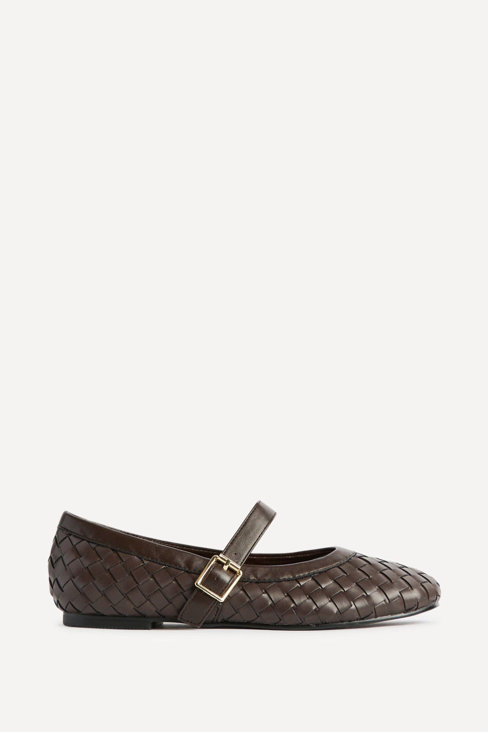 Index Brown Handwoven Mary Jane Pumps by LINZI