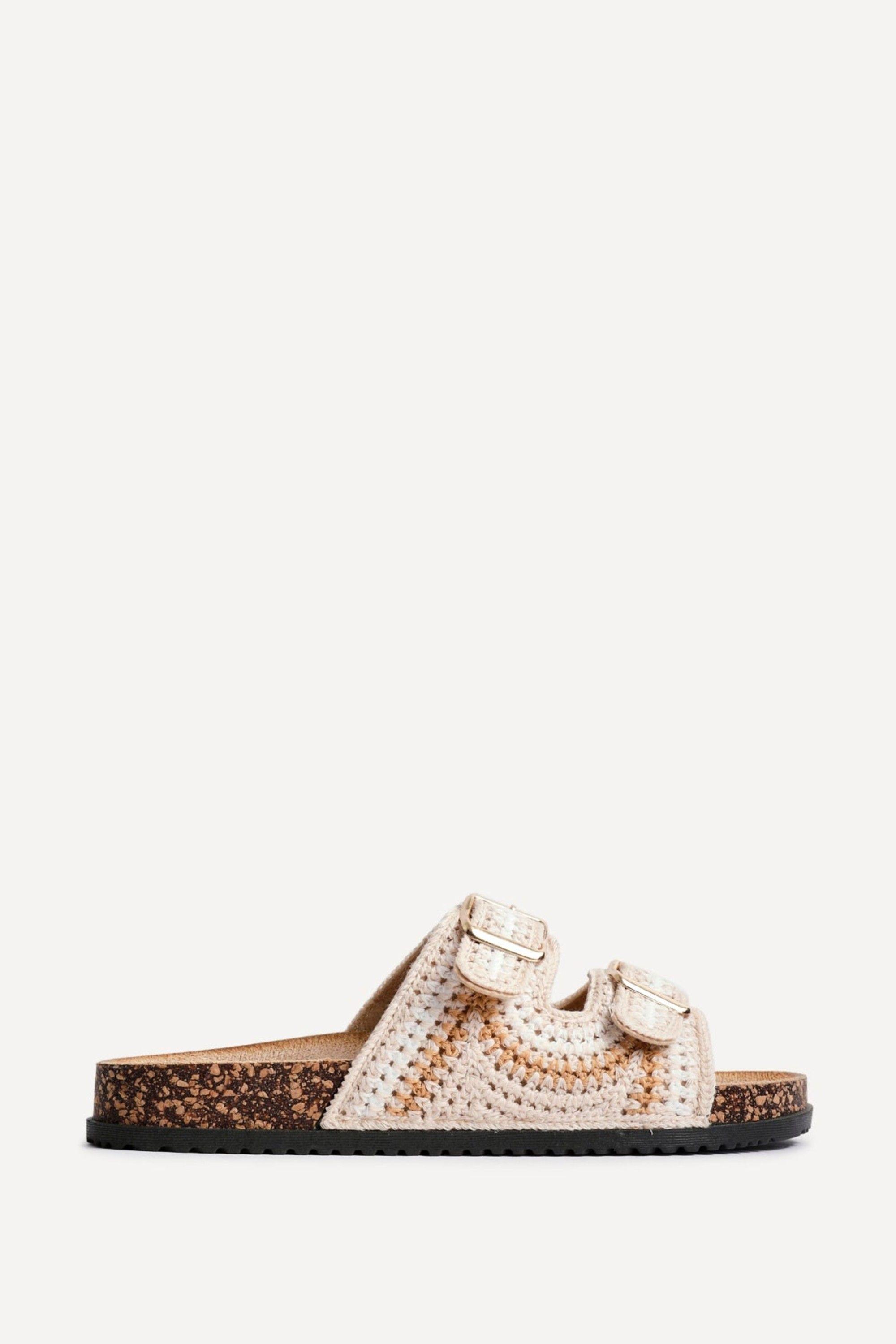 Jaylyn Beige Double Buckle Sandals by LINZI