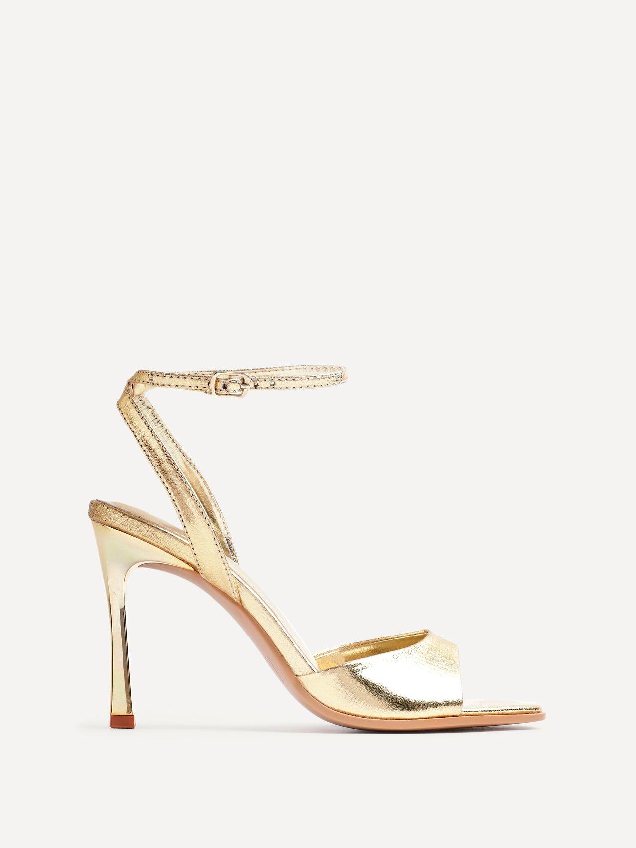 Jazz Gold Faux Leather Stiletto High Heels by LINZI