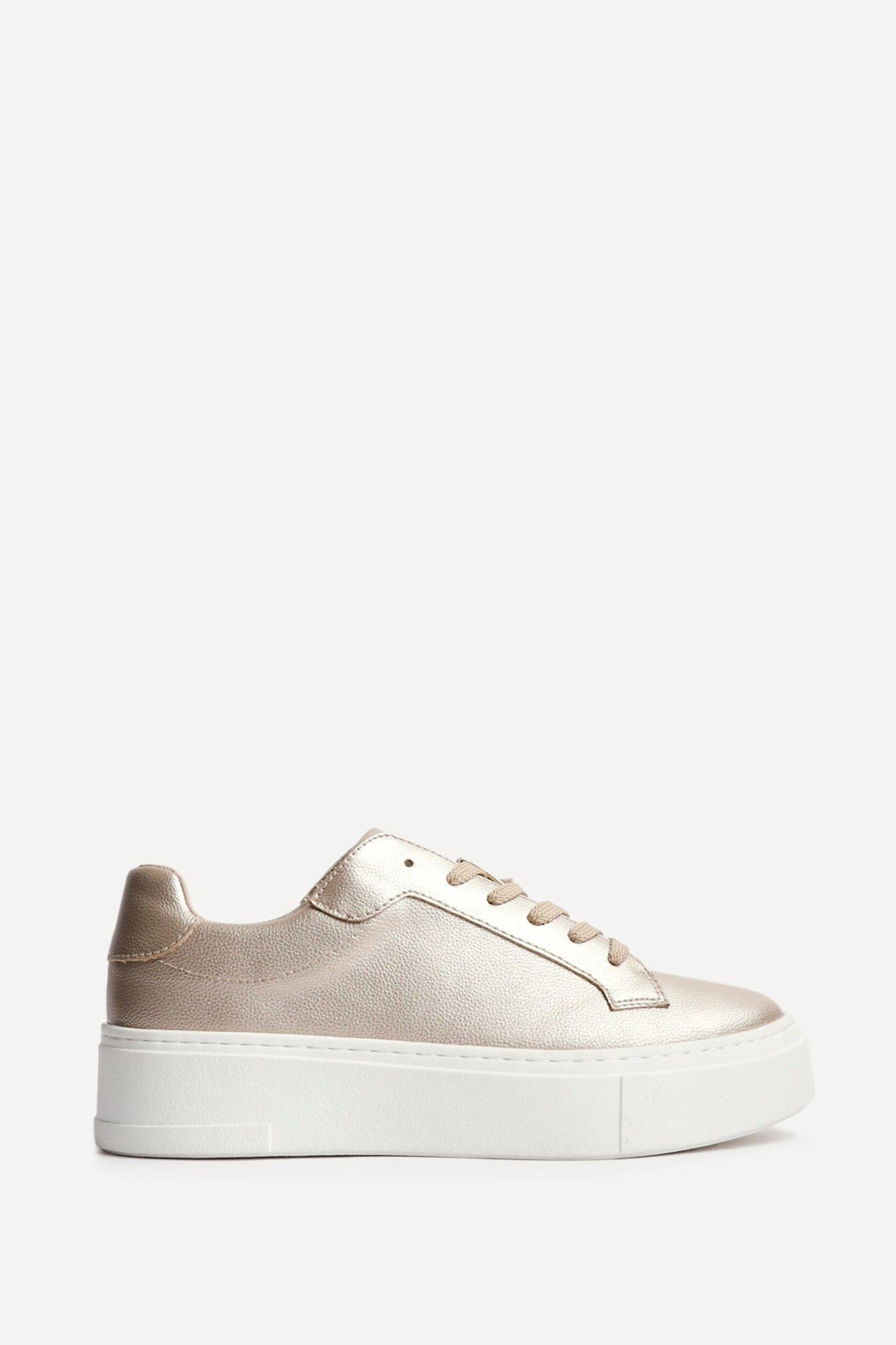 Jersey Gold Faux Leather Trainers by LINZI