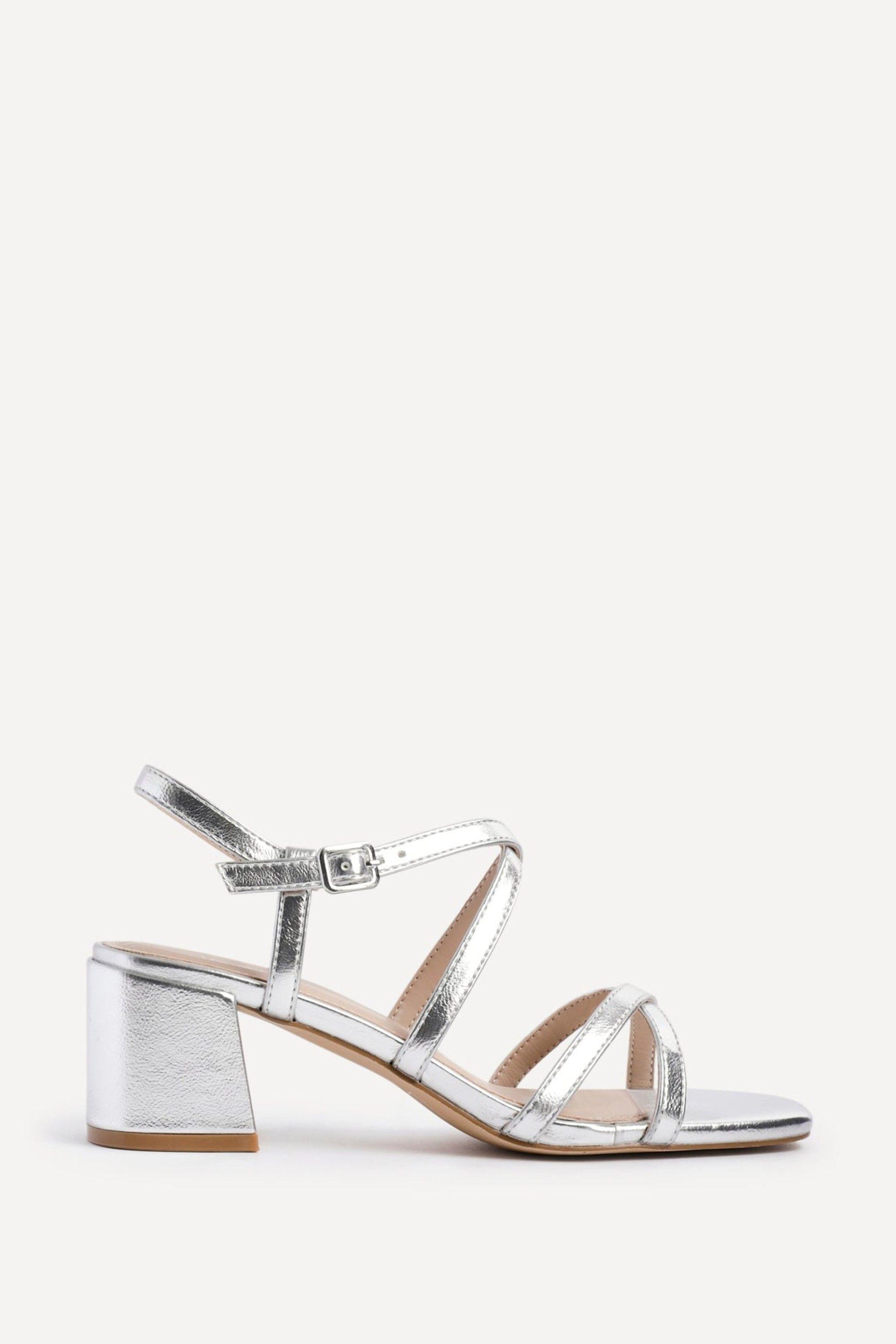Jovanna Silver Strappy Heeled Sandals by LINZI