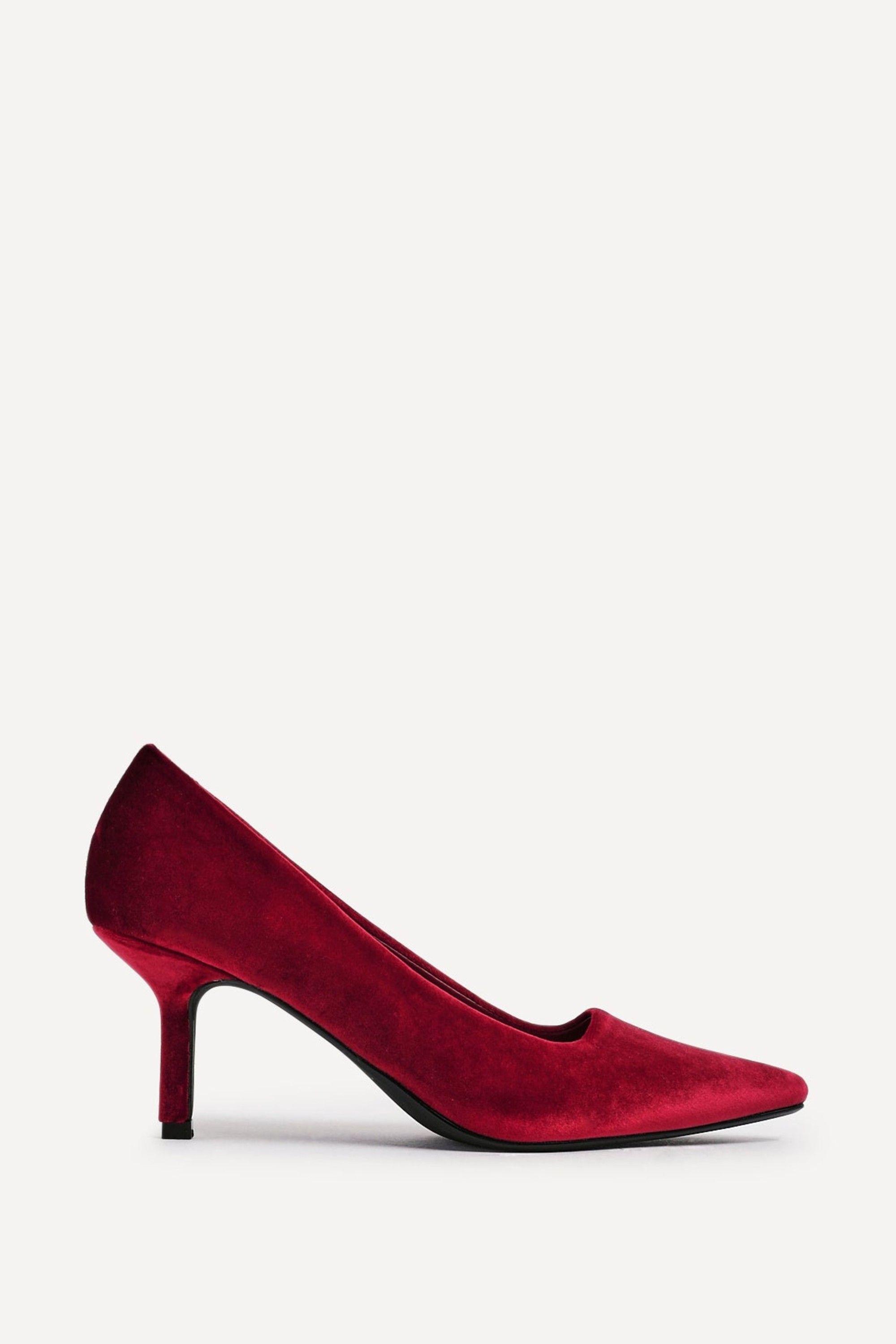Kat Burgundy Velvet Classic Court Heels by LINZI