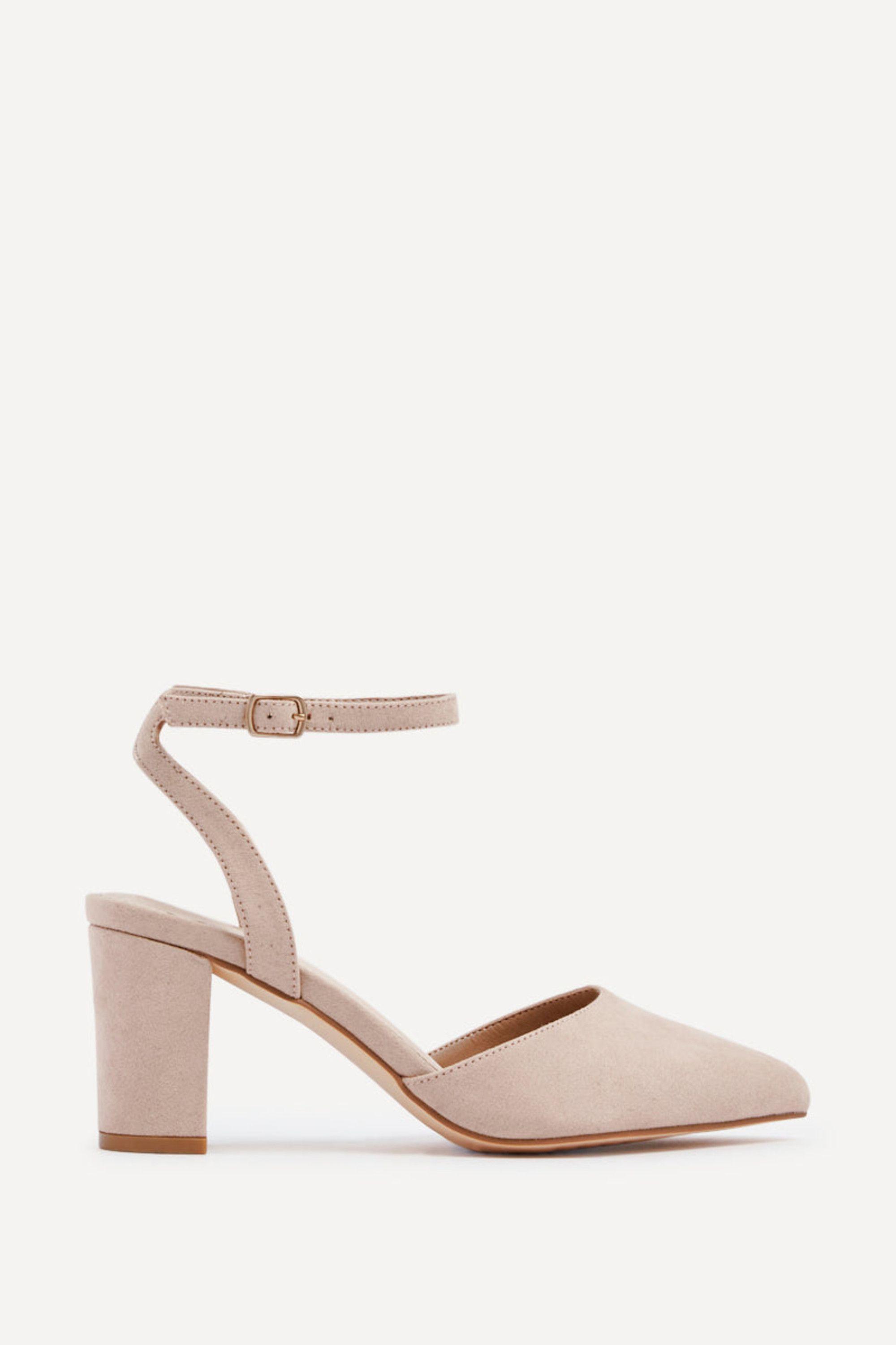 Larsa Wide Fit Nude Faux Suede Classic Pointed Toe Court Heel by LINZI