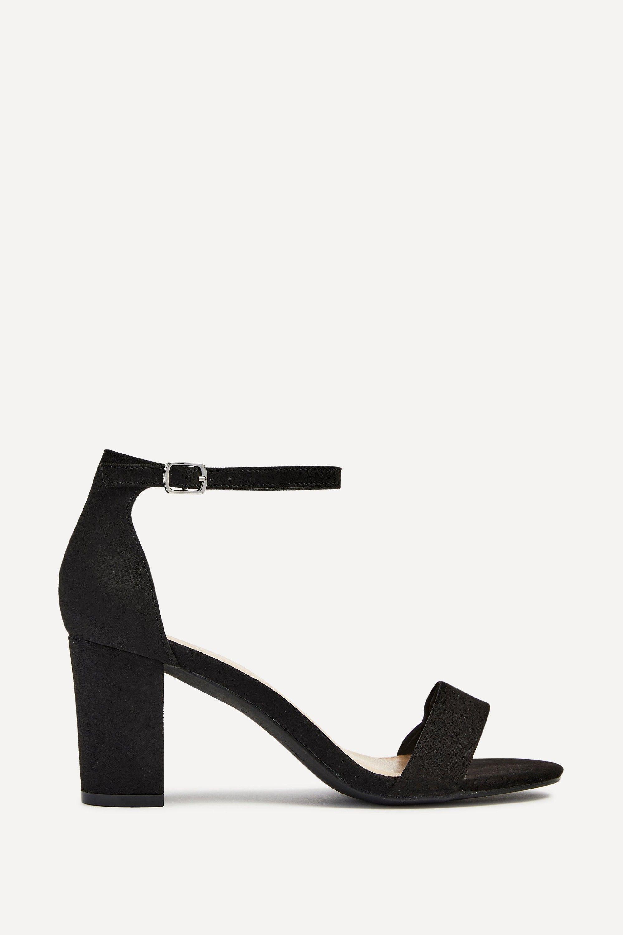 Legacy Wide Fit Black Suede Closed Black Block Heel by LINZI