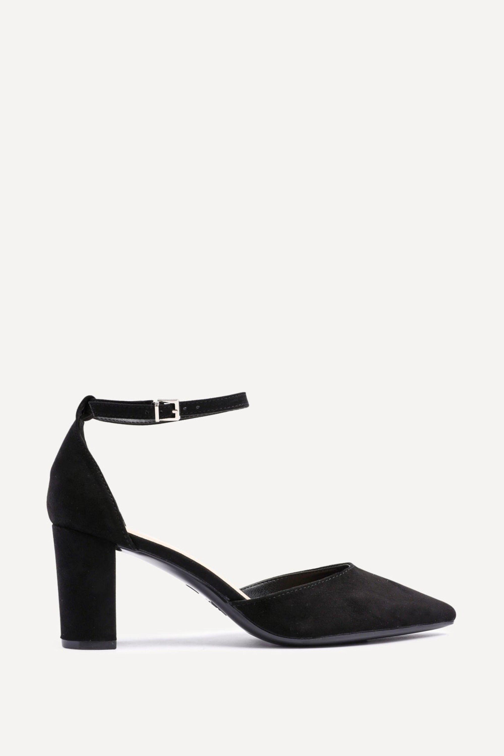 Leona Black Faux Suede Court Heels by LINZI