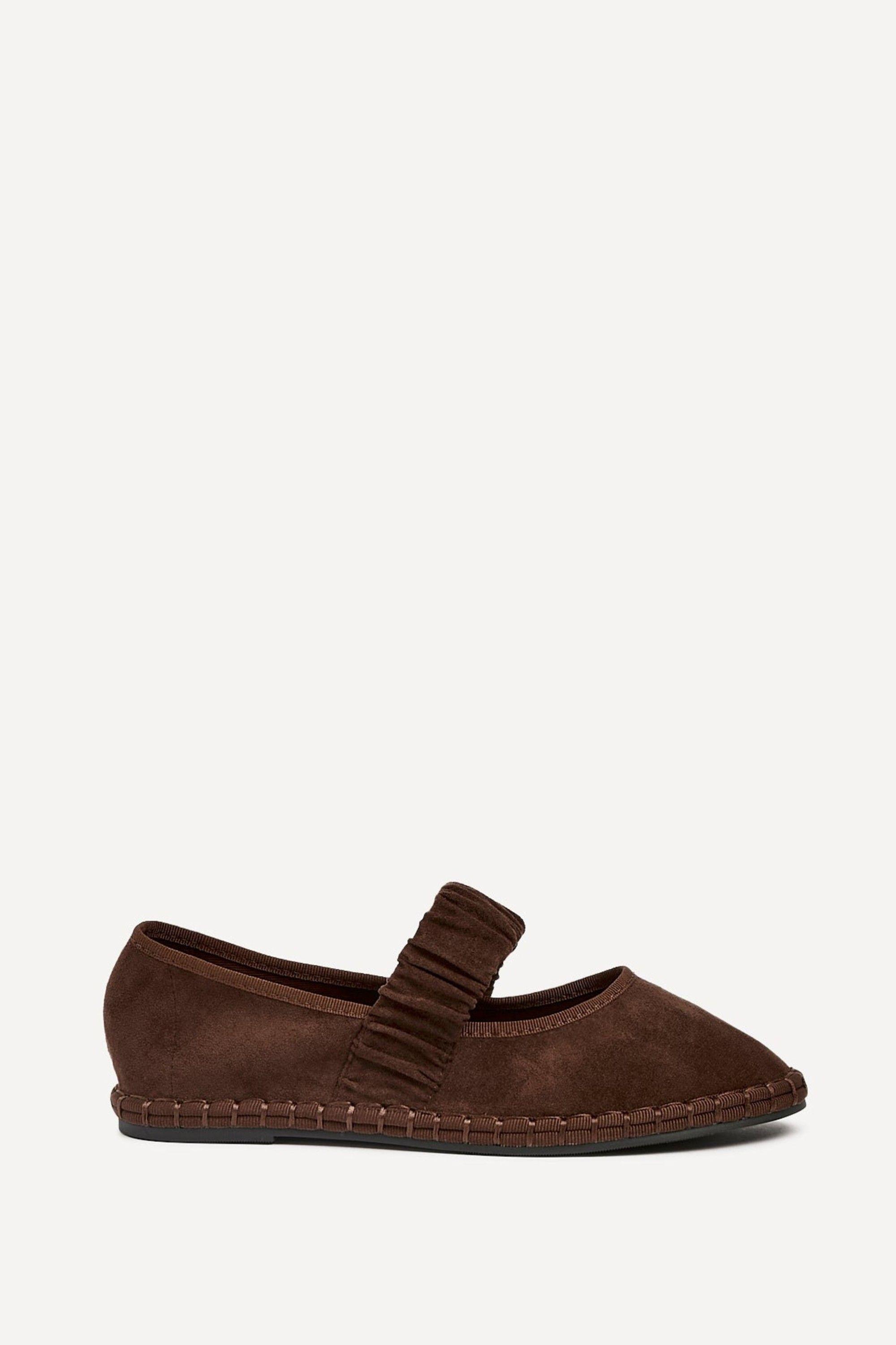 Lorella Brown Faux Suede Mary Jane Pumps by LINZI