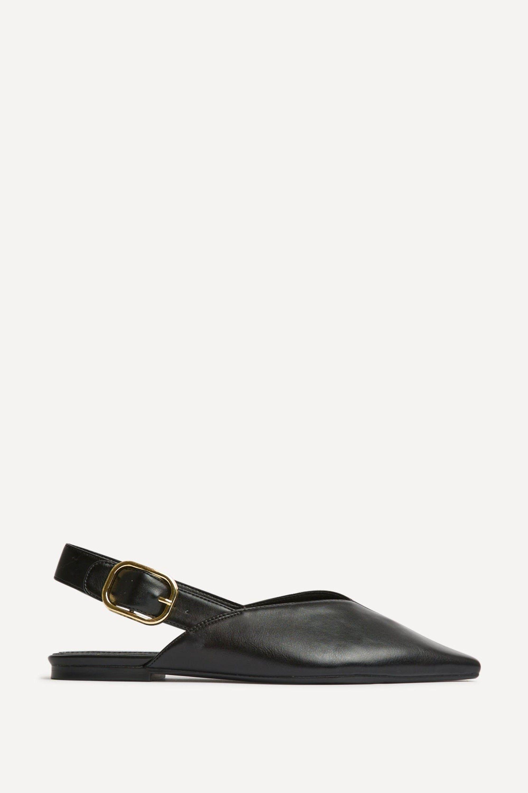 Lorna Black Faux Leather Ballet Flats by LINZI