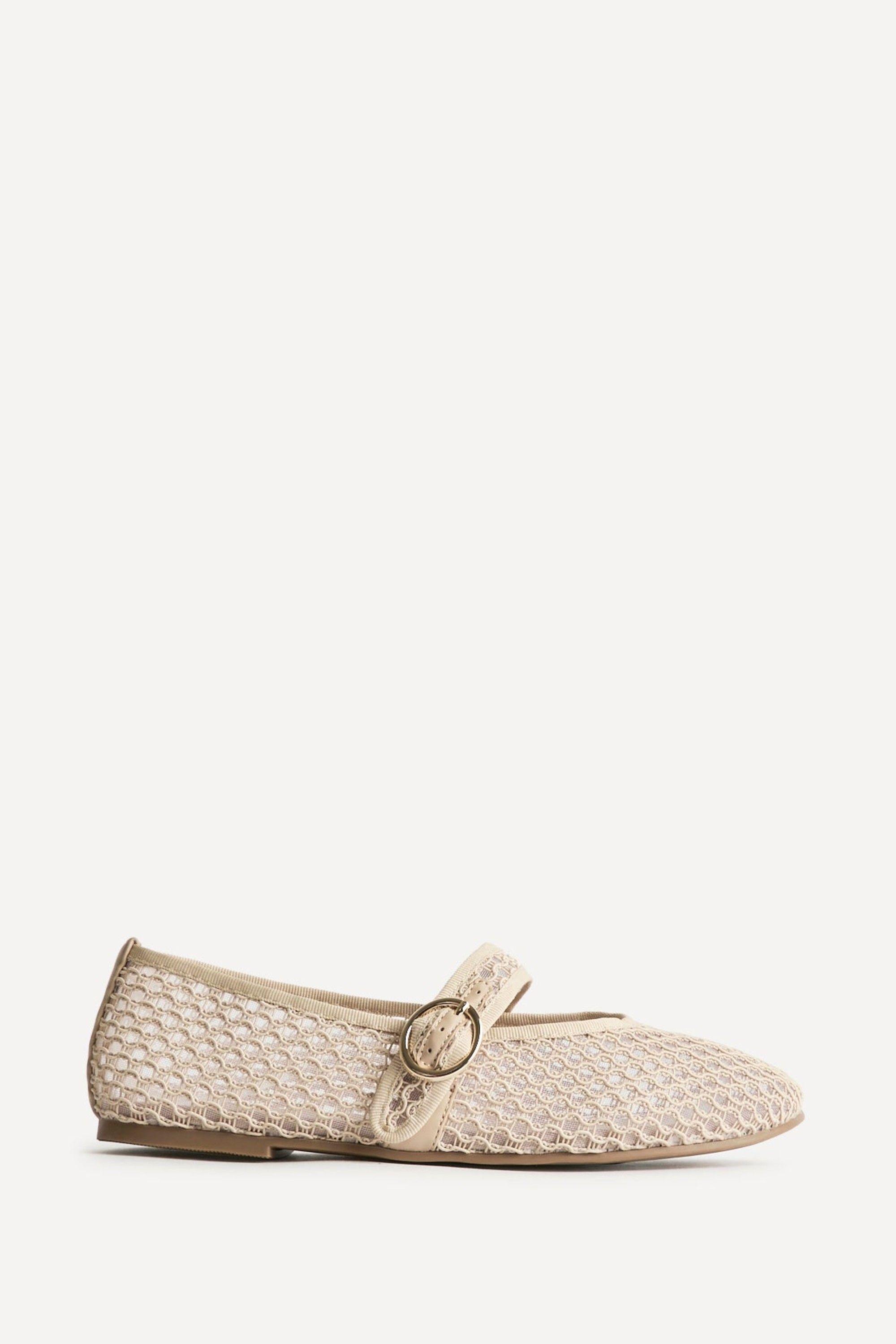 Luma Wide Fit Mocha Mesh Mary Jane Pumps by LINZI