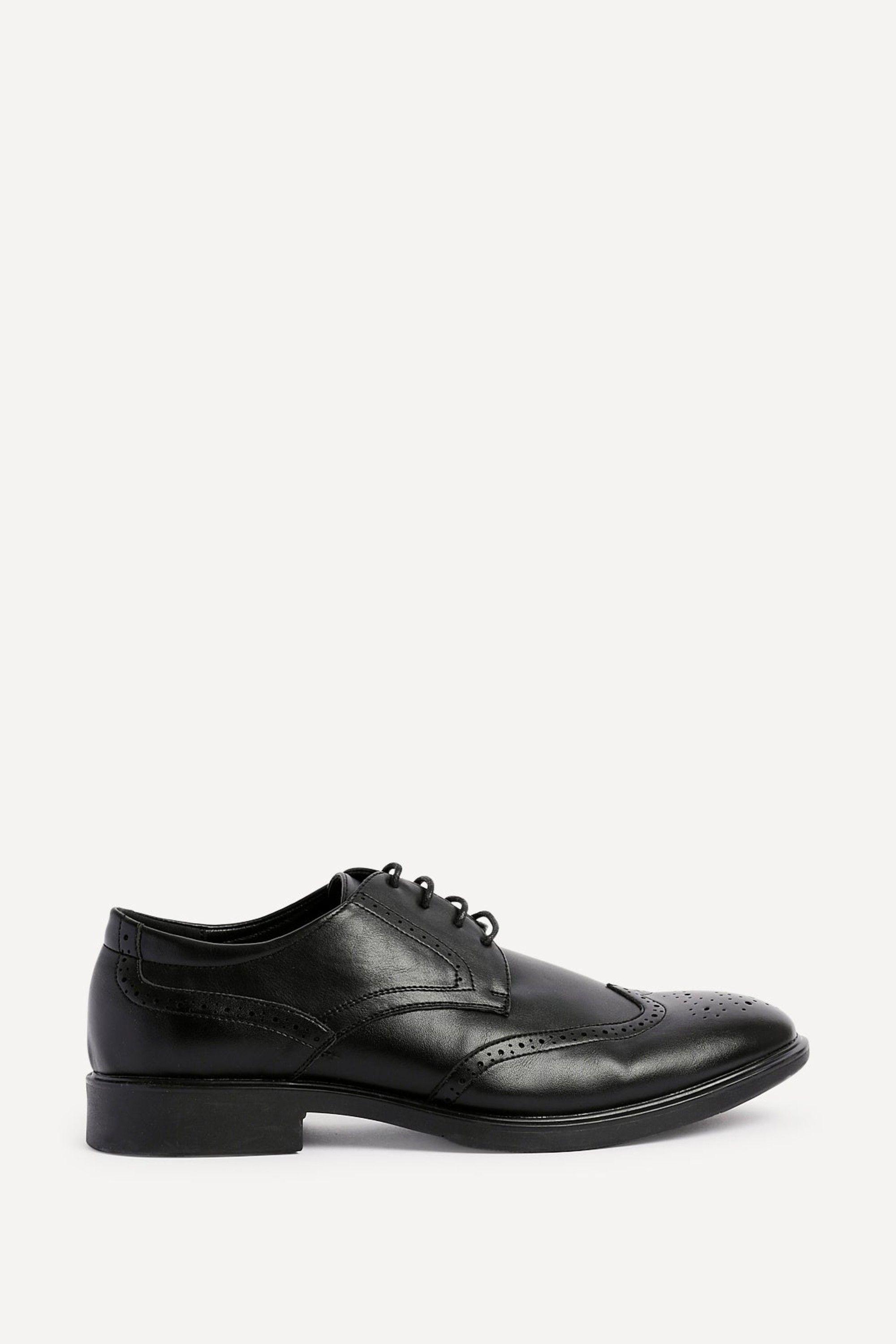 Marco Mens Black Faux Leather Brogues Shoes by LINZI